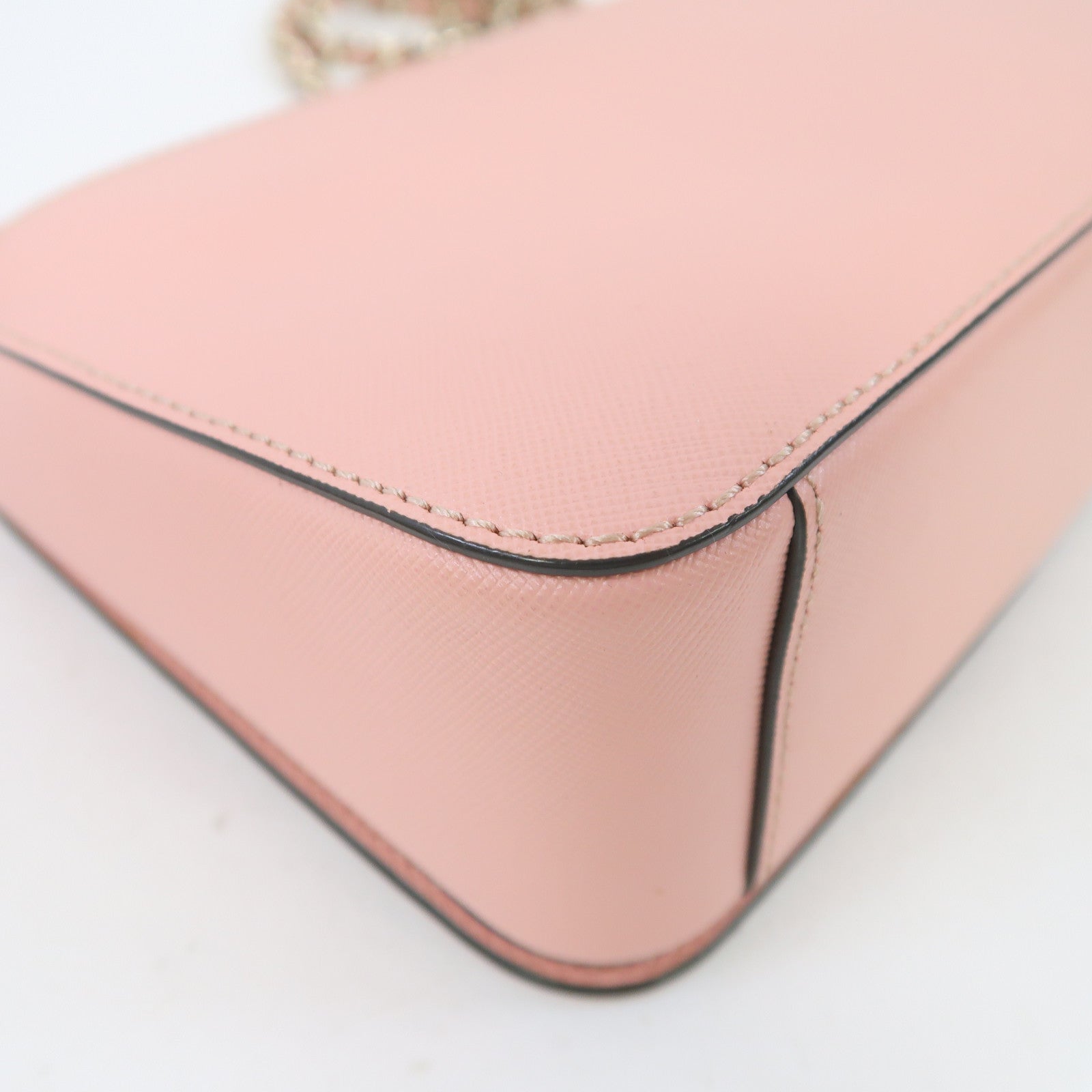Tory Burch 牛皮皮革Chain Shoulder金扣鏈帶肩背袋粉紅色