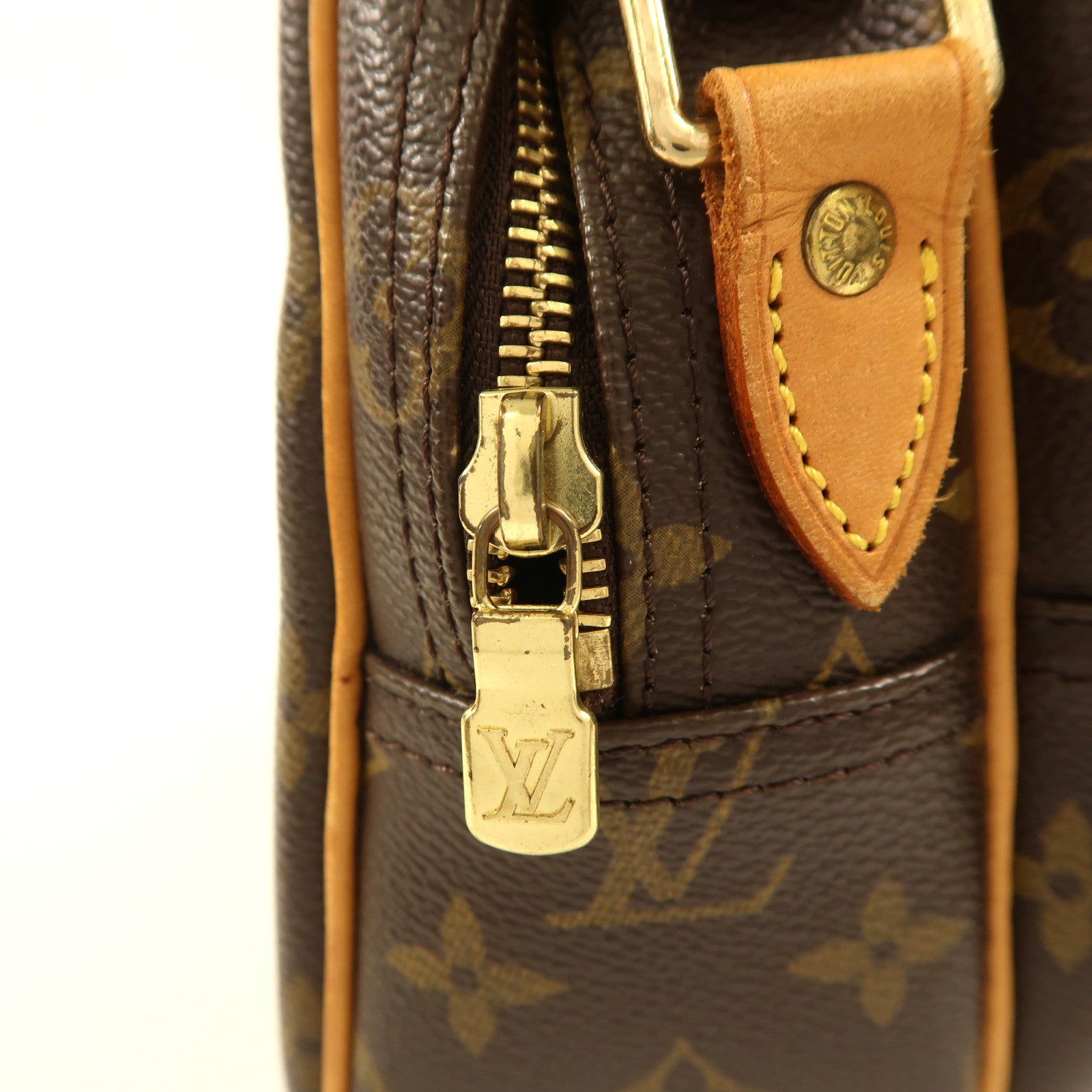 LOUIS VUITTON Monogram Reporter PM金扣肩背袋棕色