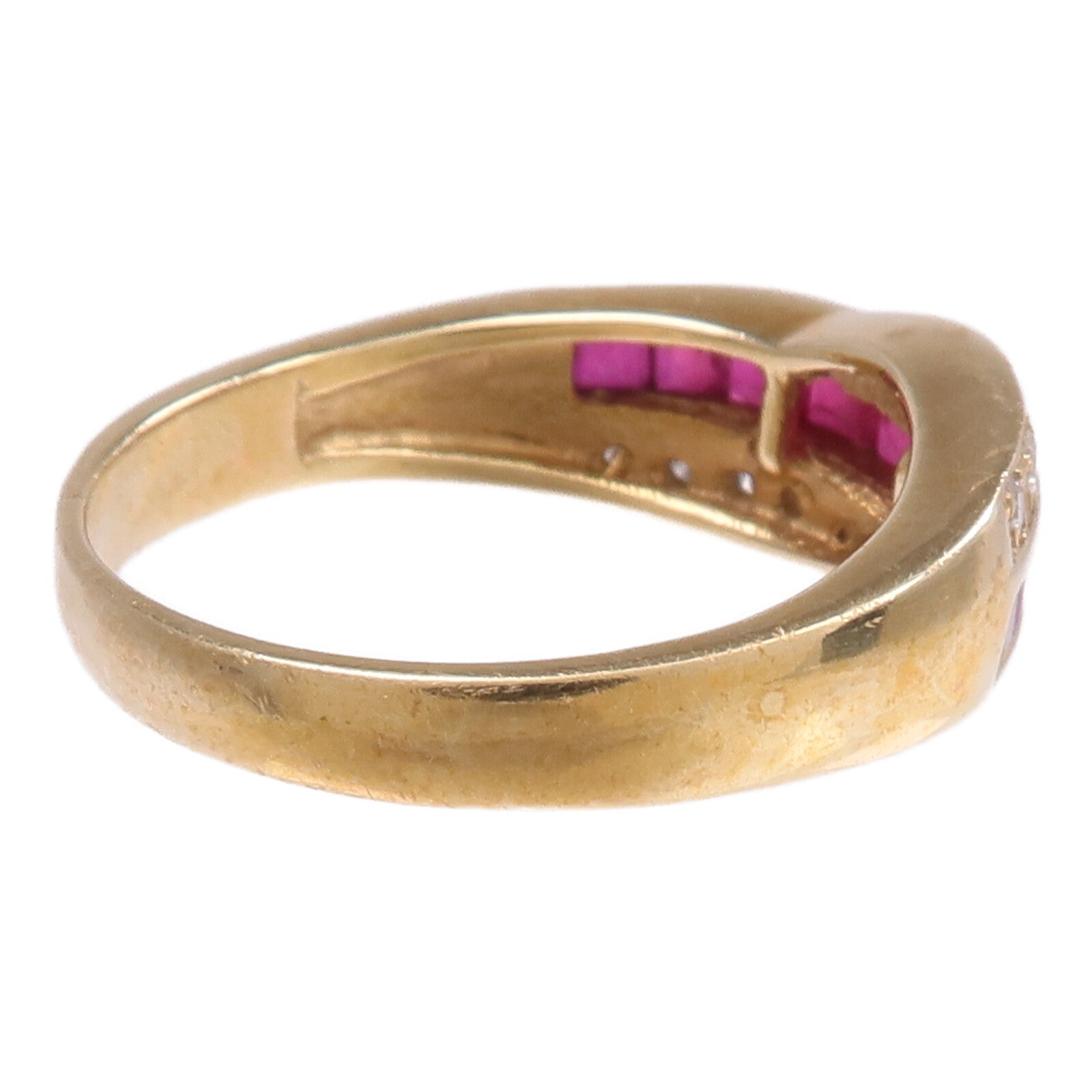 JEWELRY 14K黃金Ruby Diamond Ring紅寶石/鑽石戒指US#6.25