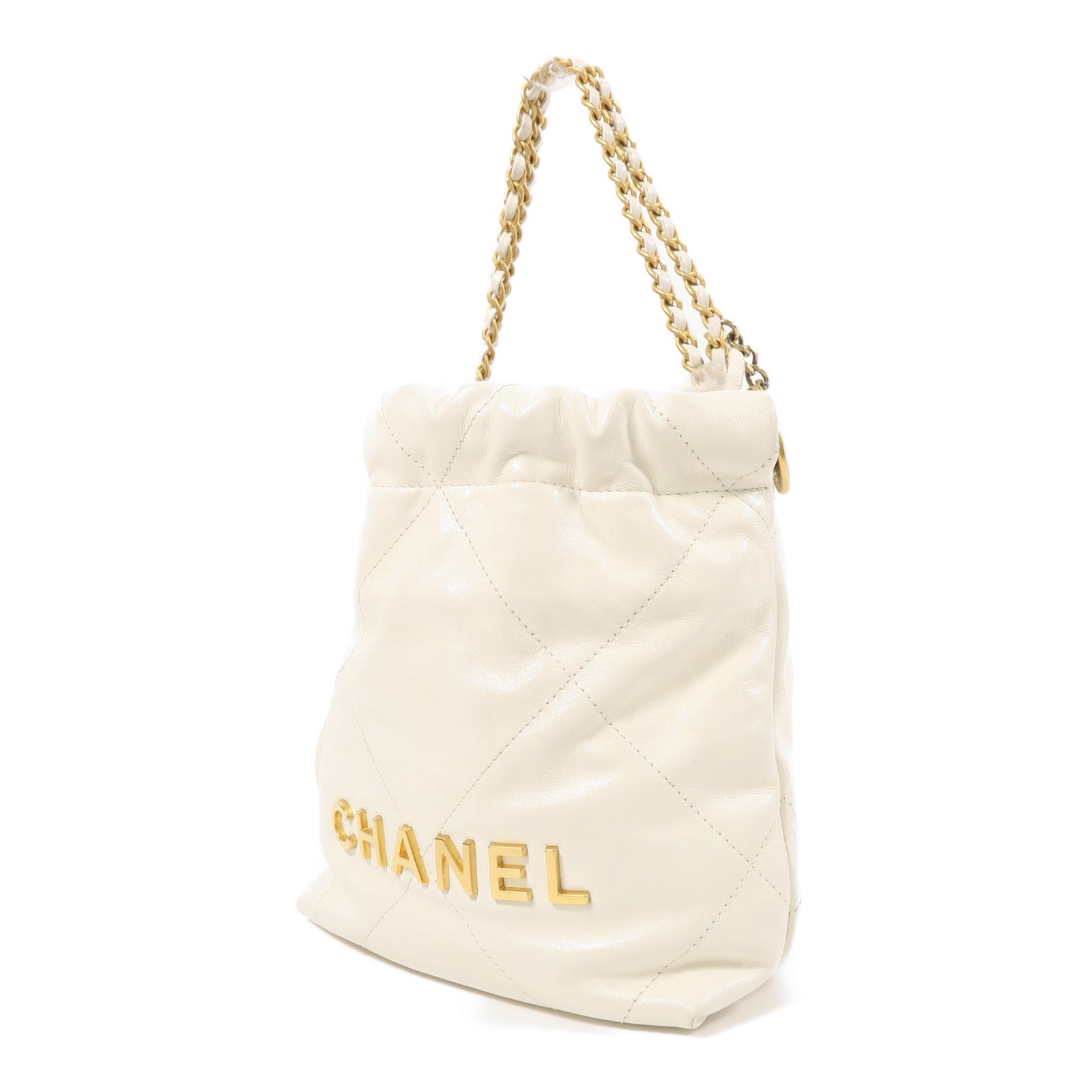 CHANEL 牛皮皮革Chanel 22 Mini金扣鏈帶肩背袋