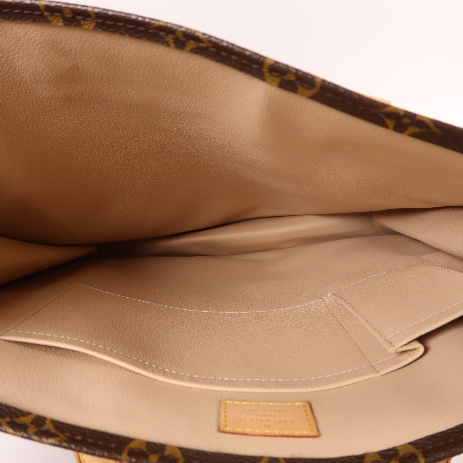 LOUIS VUITTON Monogram Sac Plat金扣手挽袋
