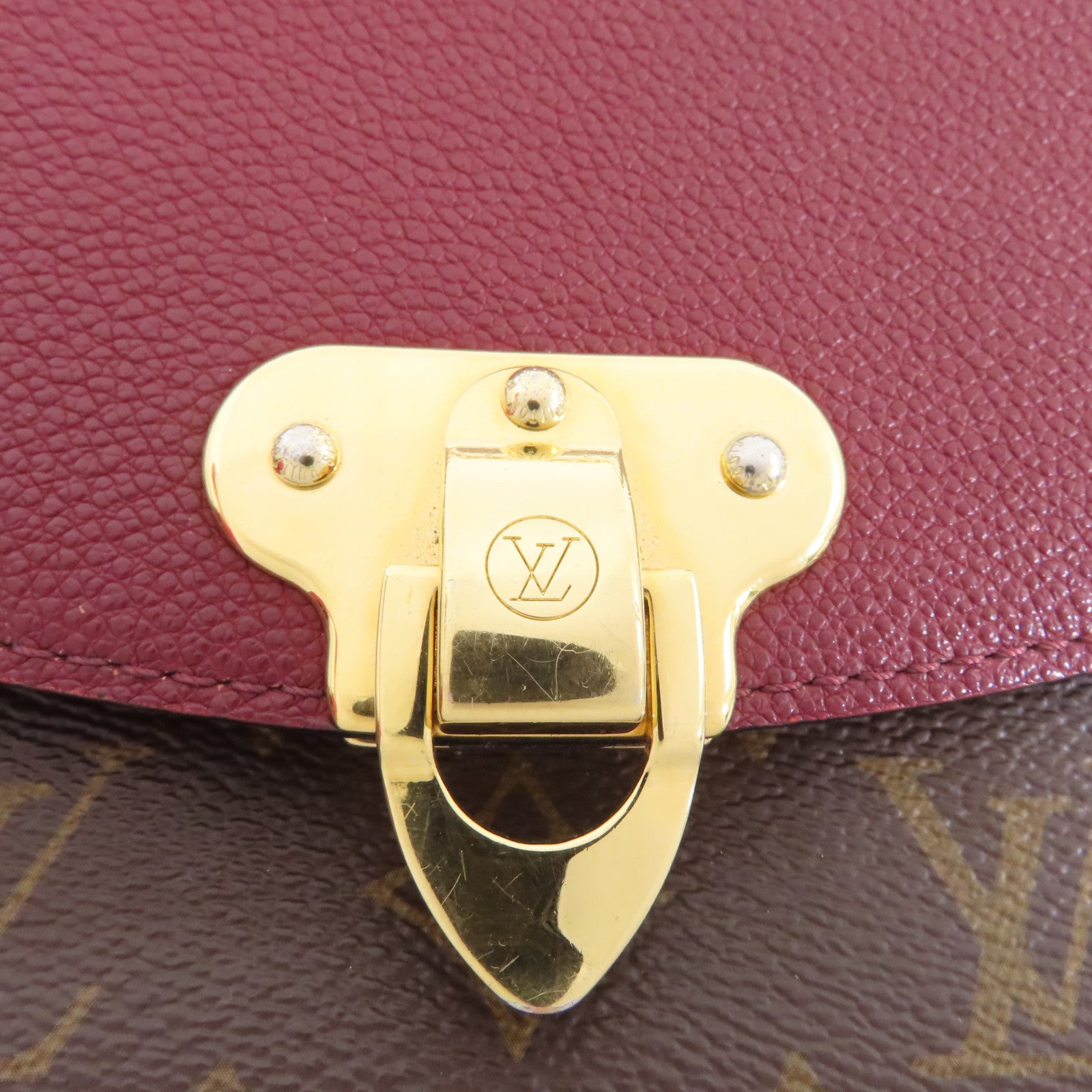 LOUIS VUITTON Monogram Saint Placide金扣鏈帶肩背袋棕色