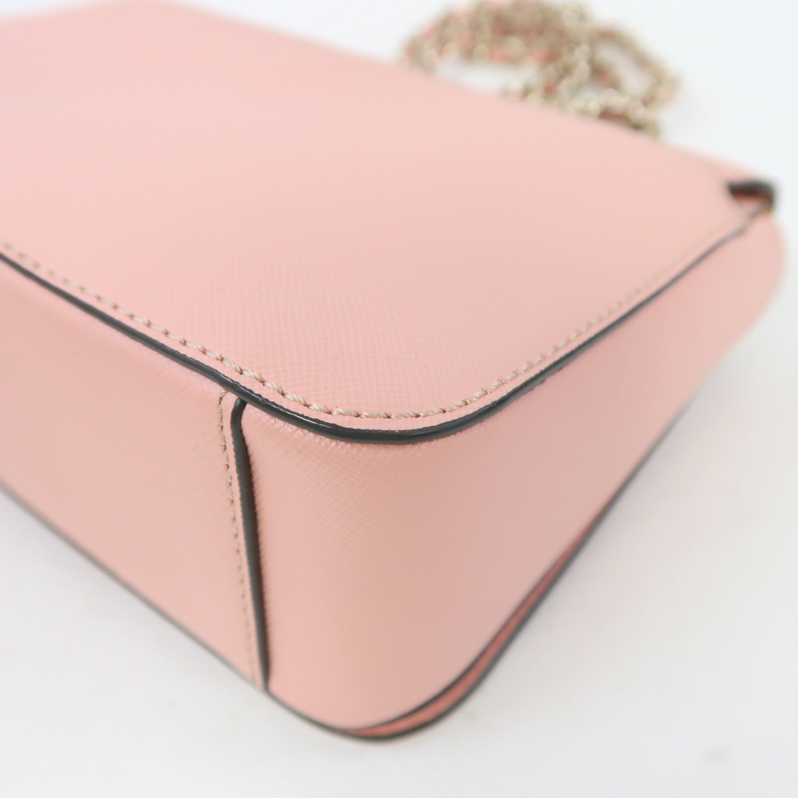 Tory Burch 牛皮皮革Chain Shoulder金扣鏈帶肩背袋粉紅色