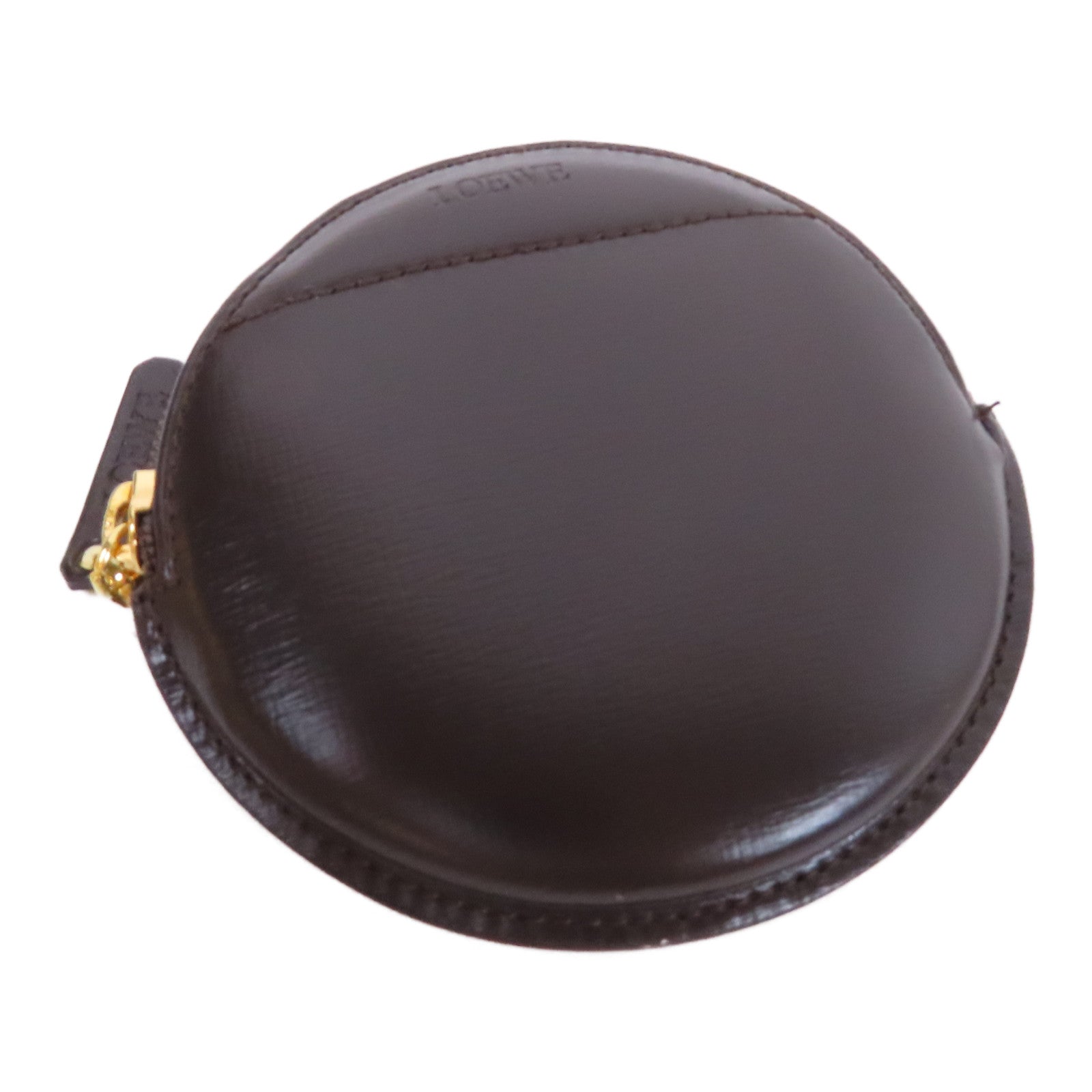 LOEWE 牛皮皮革Coin Case金扣零錢包啡色