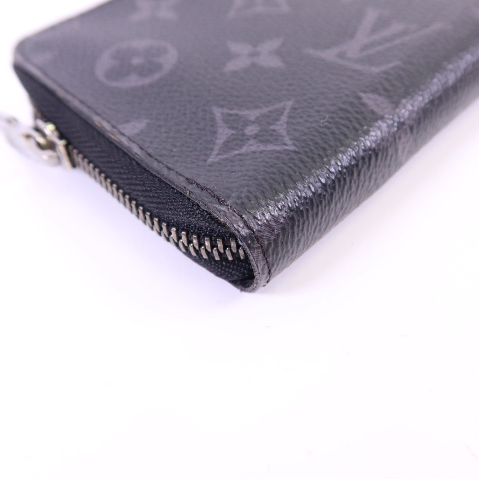 LOUIS VUITTON Monogram EclipseZippy Vertical Wallet銀扣長錢包