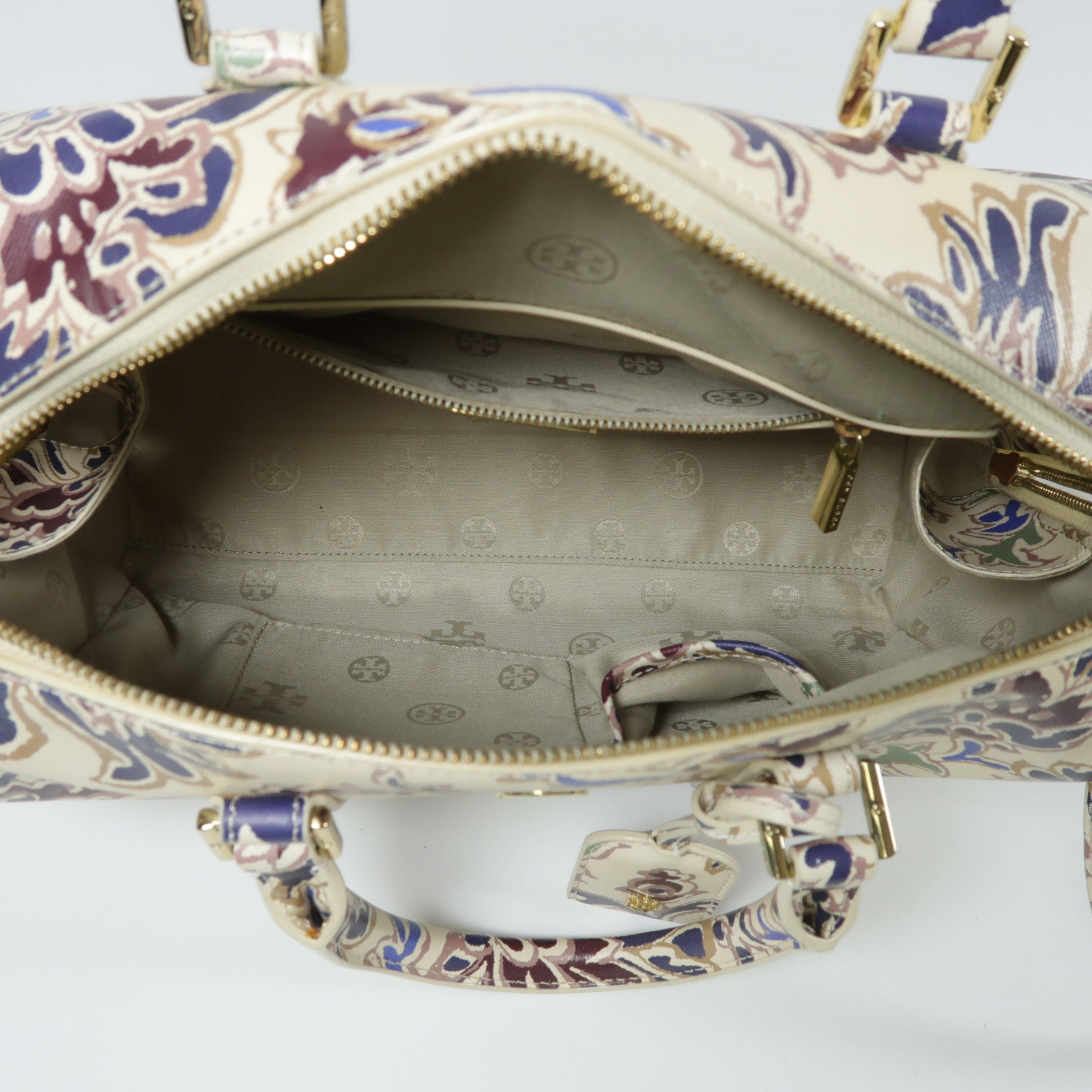 Tory Burch 塗層帆布Shoulder Bag金扣手挽肩背兩用袋