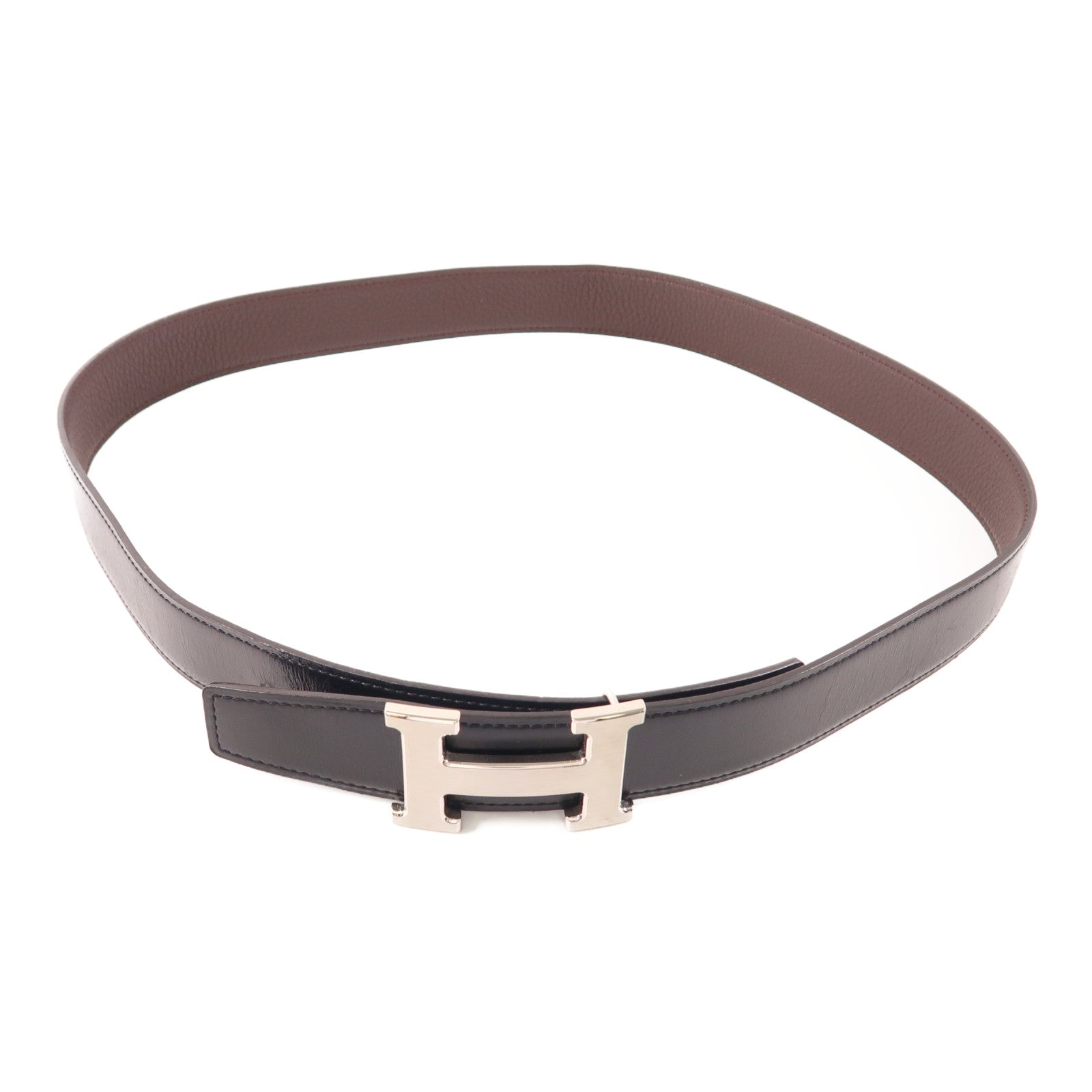HERMES Swift皮革Belt銀扣皮帶