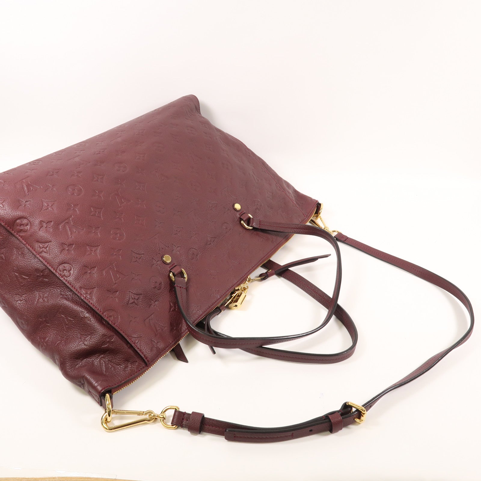 LOUIS VUITTON Monogram Empreinte Lumineuse PM金扣手挽肩背兩用袋