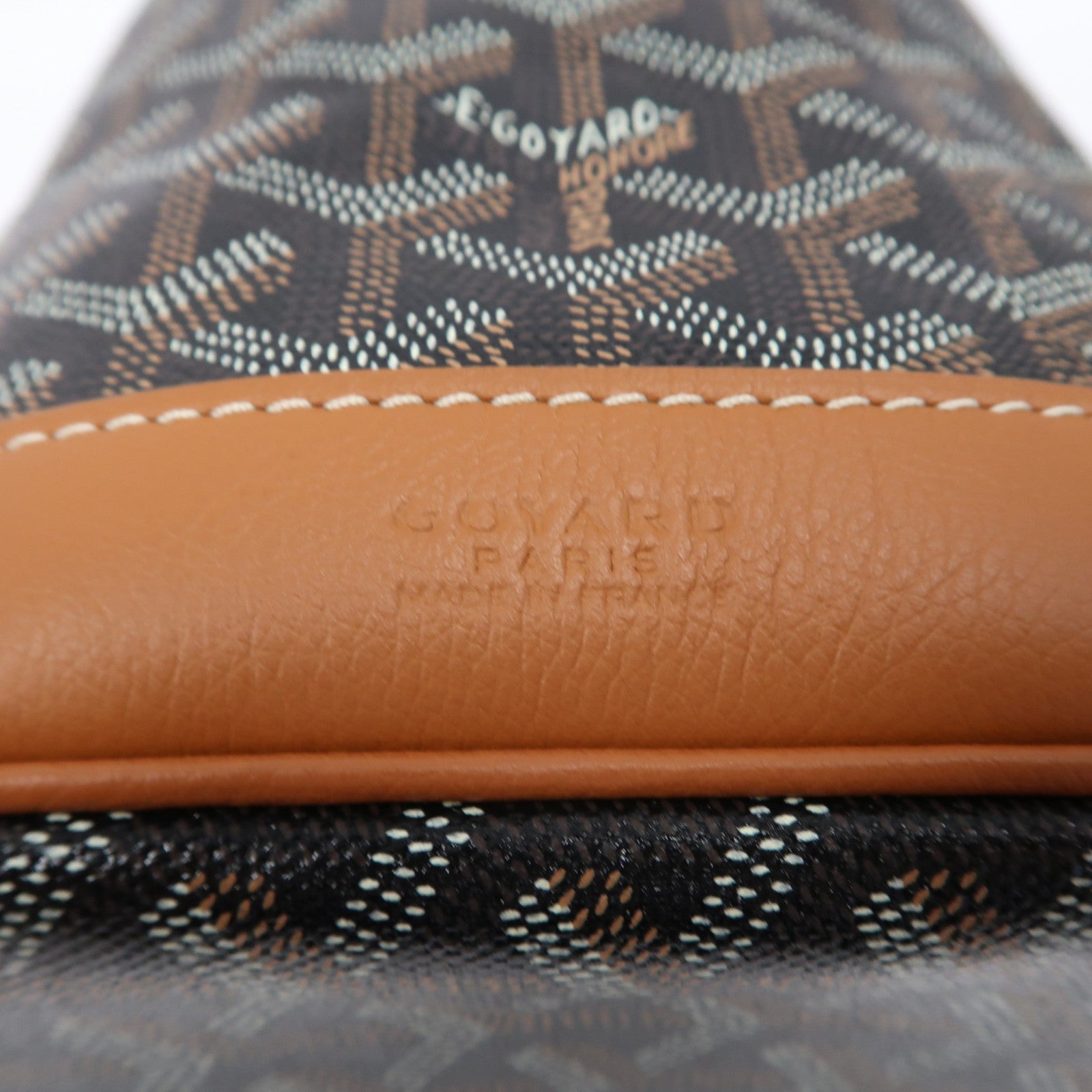 GOYARD 塗層帆布Petit Flot Bucket銀扣肩背袋黑色/啡色