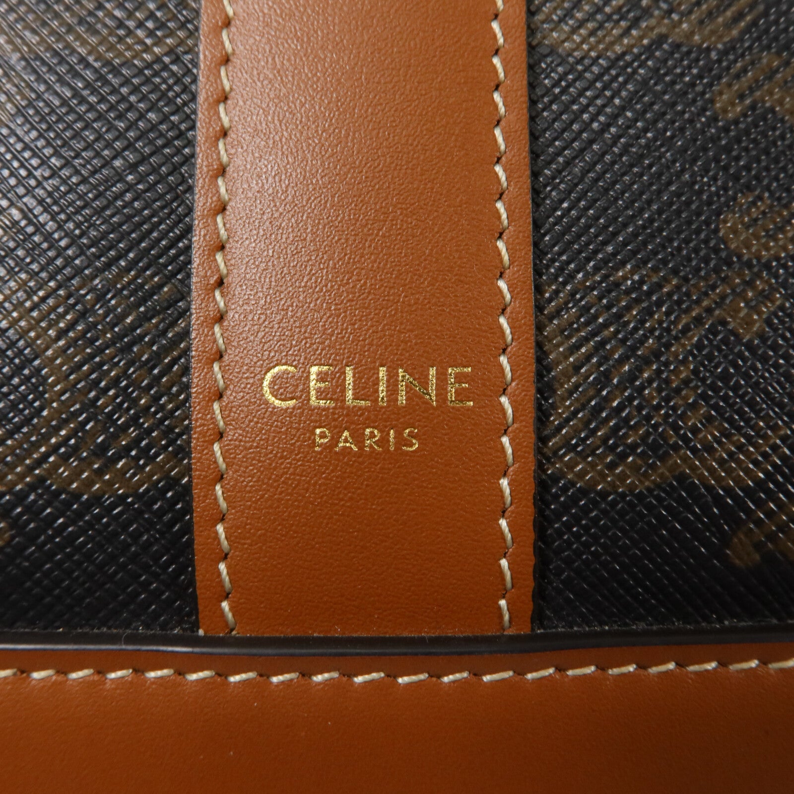 CELINE 塗層帆布Triomphe Small Bucket肩背袋