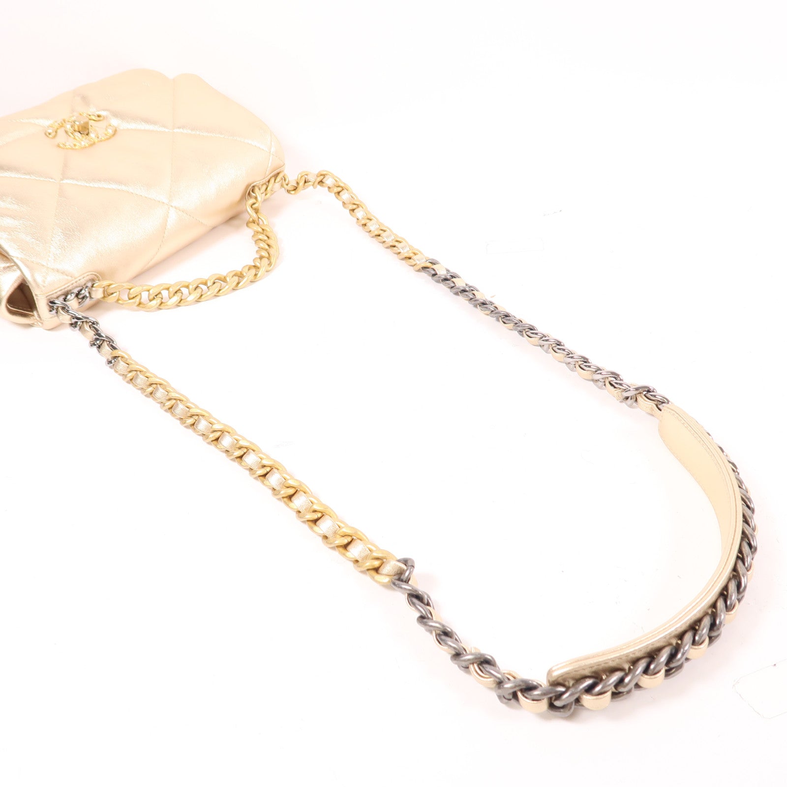 CHANEL 羊皮皮革C19 Small手挽肩背兩用袋