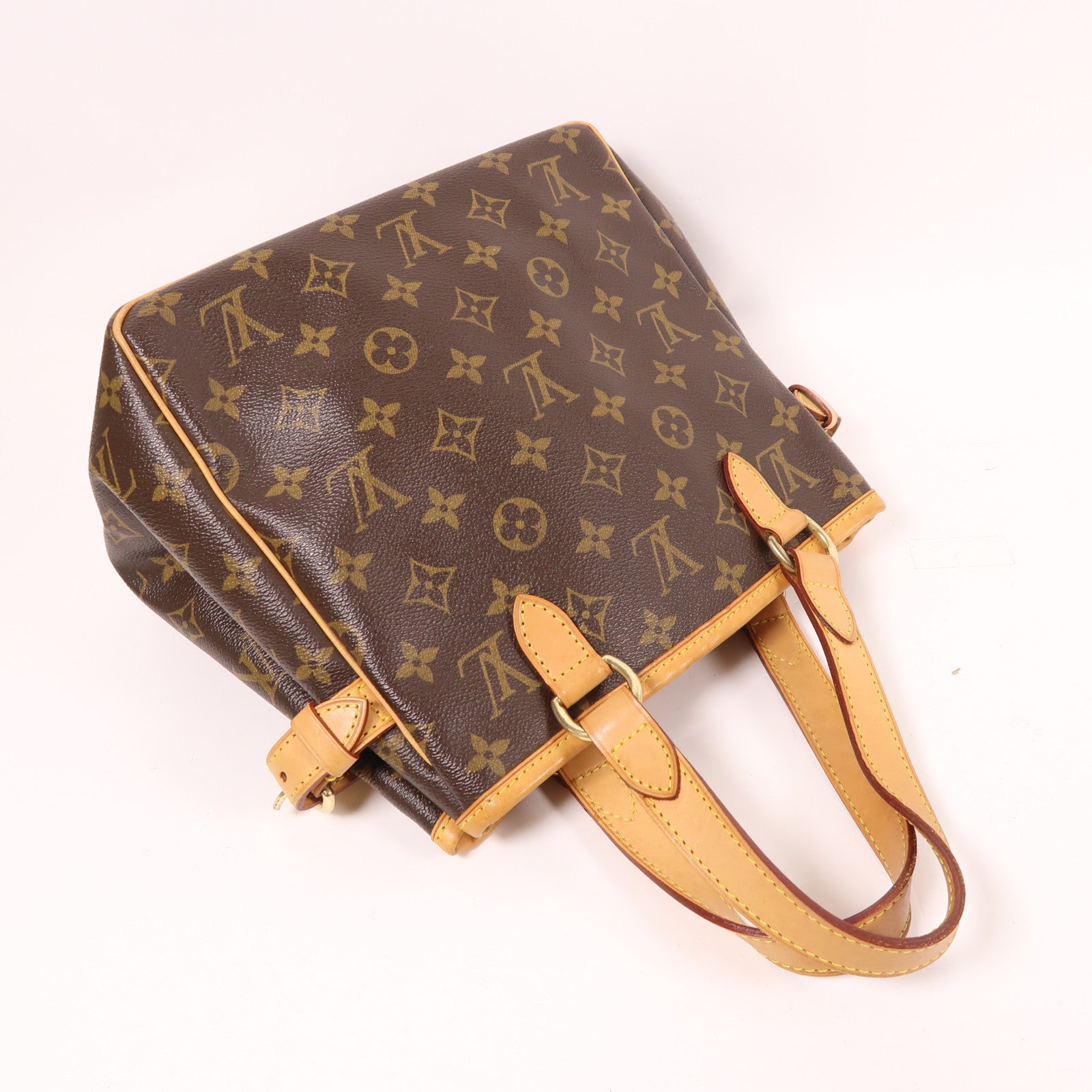 LOUIS VUITTON Monogram Batignolles金扣手挽袋棕色