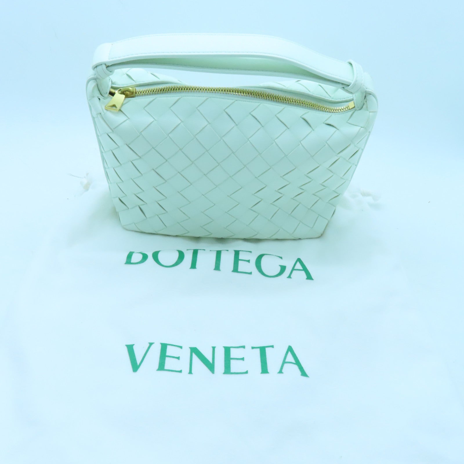 BOTTEGA VENETA 牛皮皮革Mini Wallace金扣肩背袋綠色