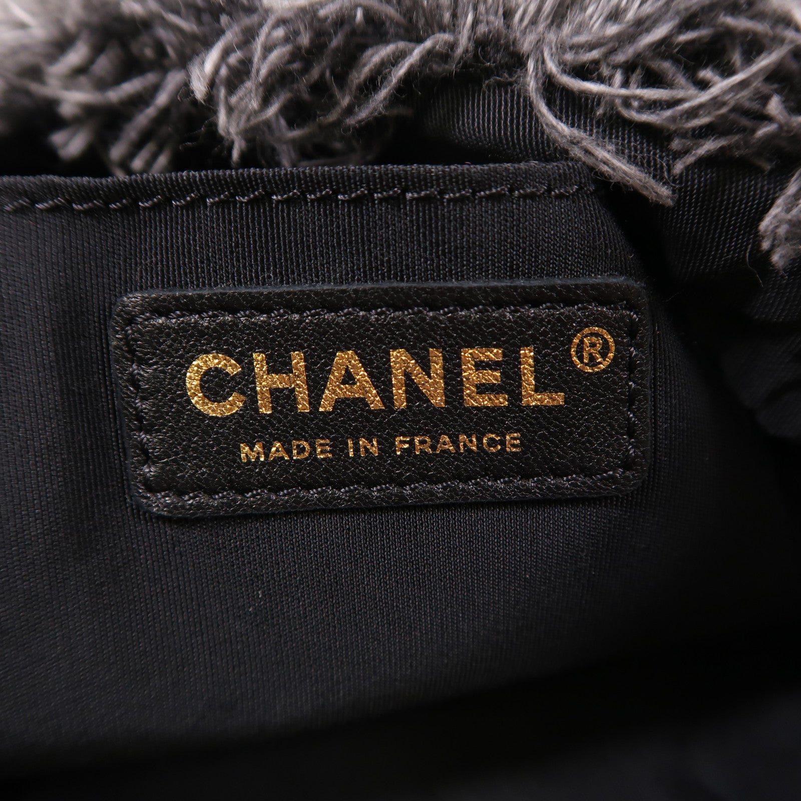 CHANEL 牛仔布Bucket Bag金扣鏈帶肩背袋