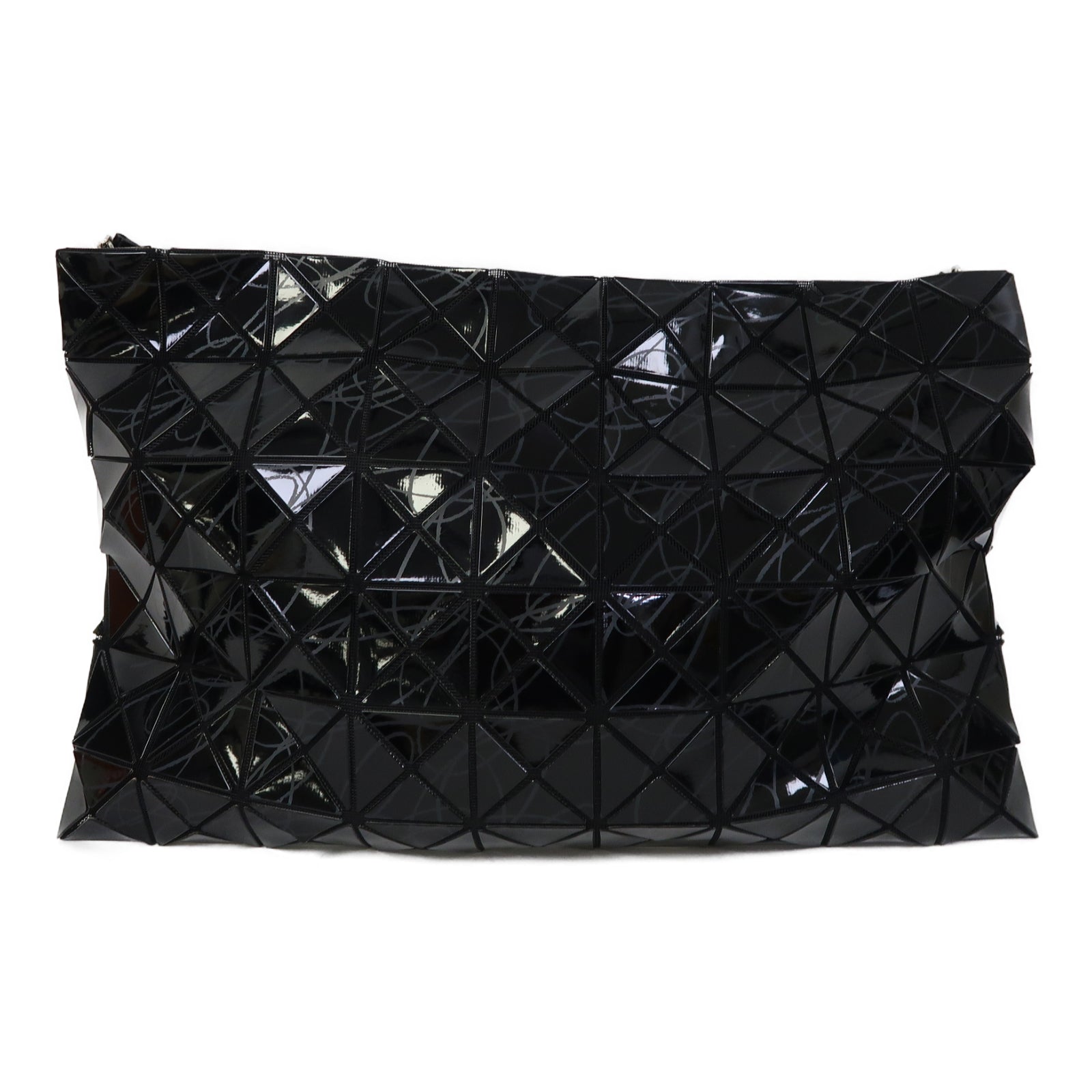 BAO BAO ISSEYMIYAKE PVC Tote Bag銀扣手挽袋黑色