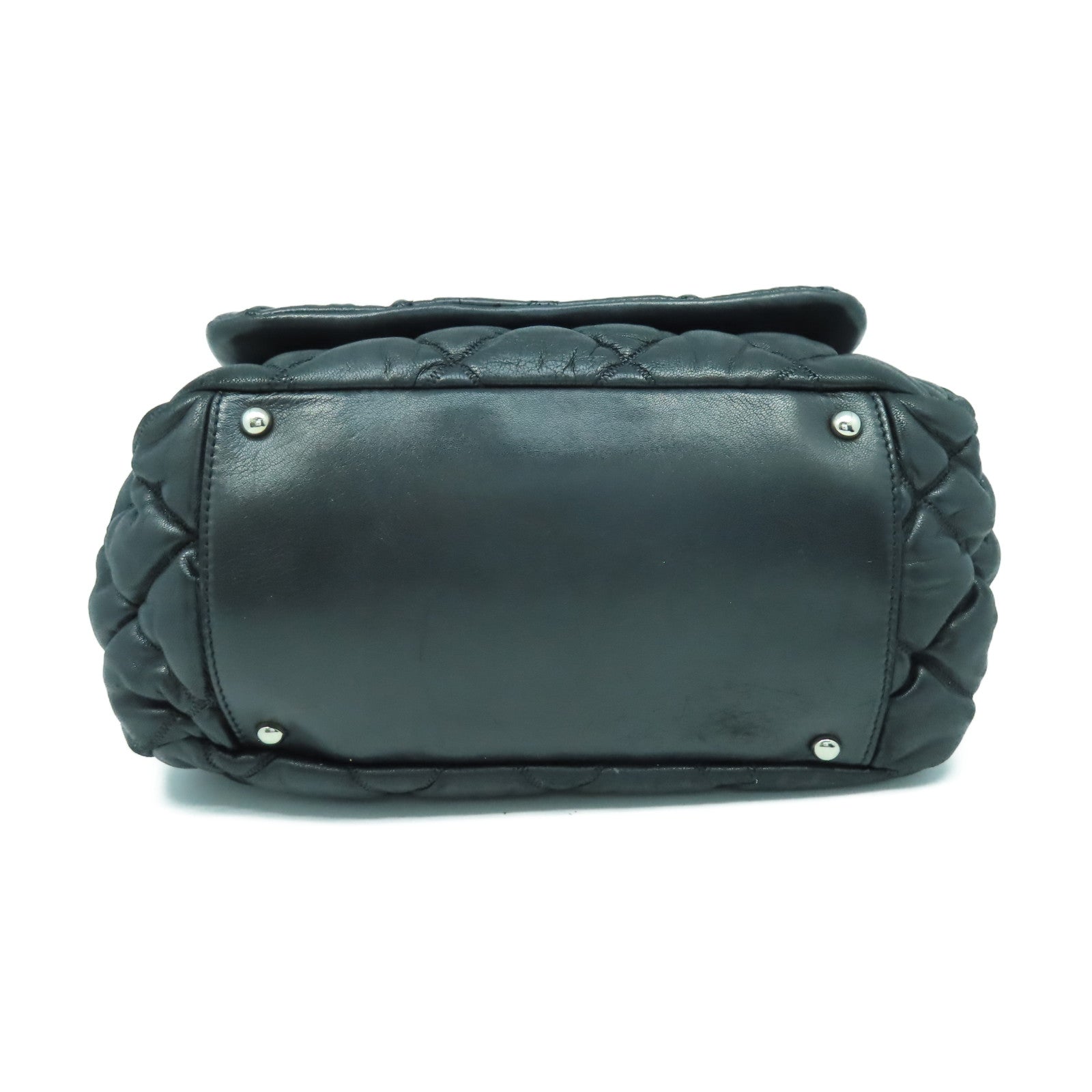 CHANEL 【激減優惠】菱格牛皮皮革Shoulder Bag銀扣鏈帶肩背袋黑色