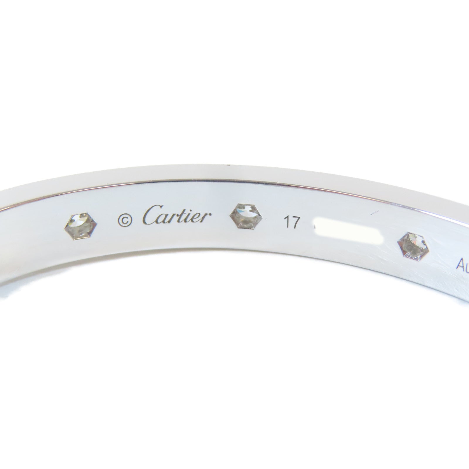 CARTIER 【激減優惠】18K白金Love Bracelet鑽石手鐲Cartier#17/#16.25cm
