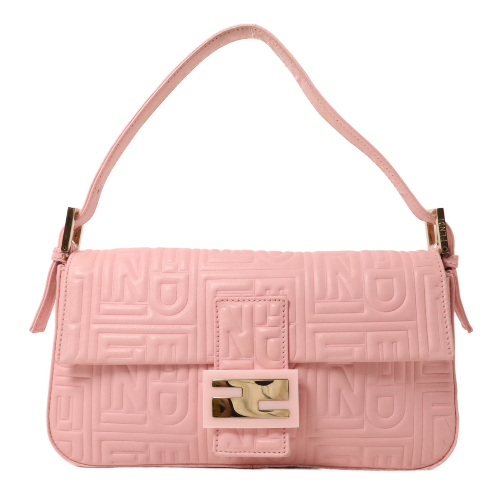 FENDI 牛皮皮革Embossed Baguette肩背袋