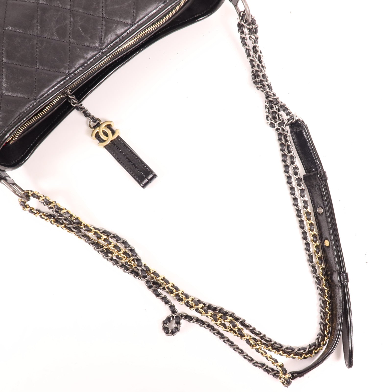 CHANEL 【激減優惠】牛皮皮革Gabrielle鏈帶肩背袋