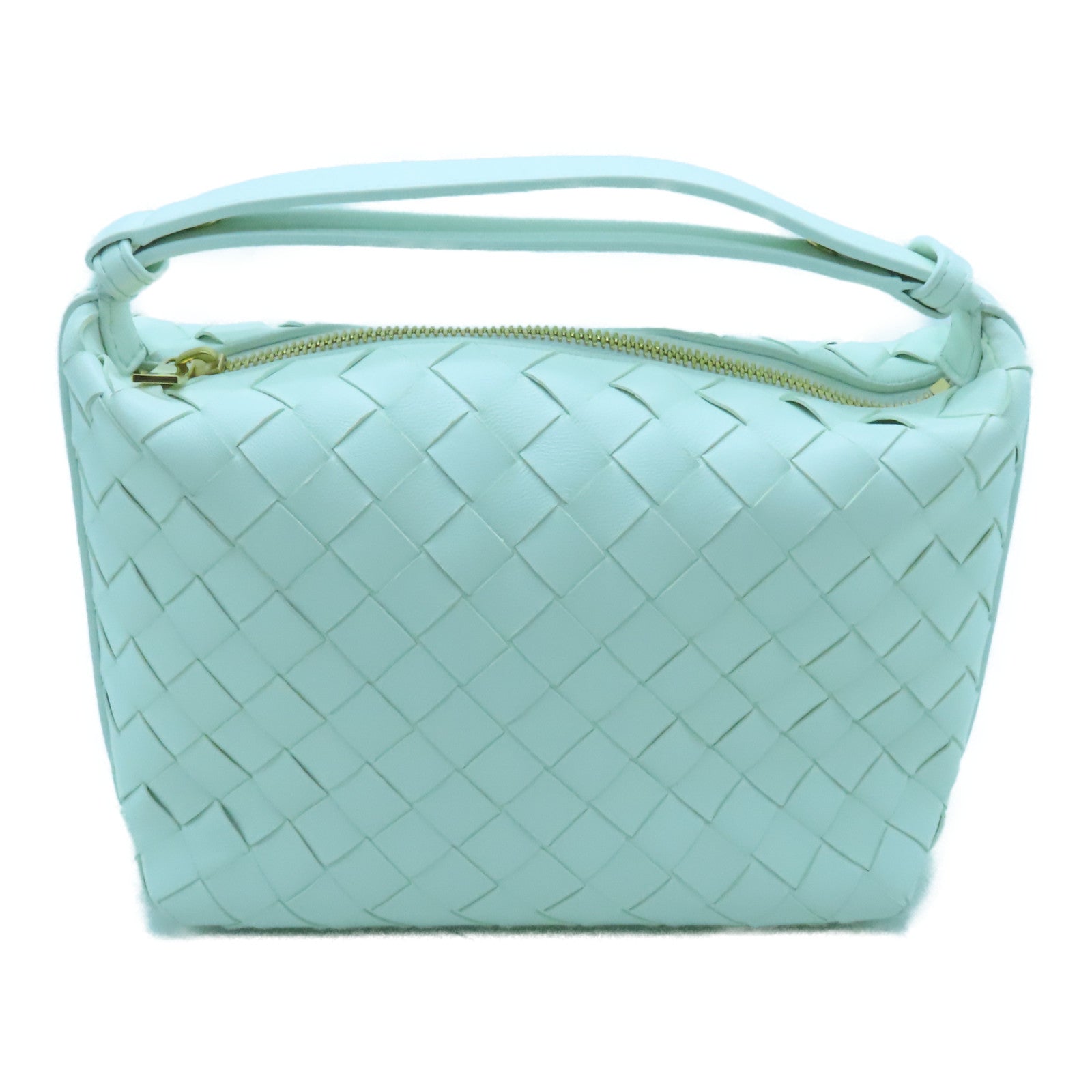 BOTTEGA VENETA 牛皮皮革Mini Wallace金扣肩背袋綠色