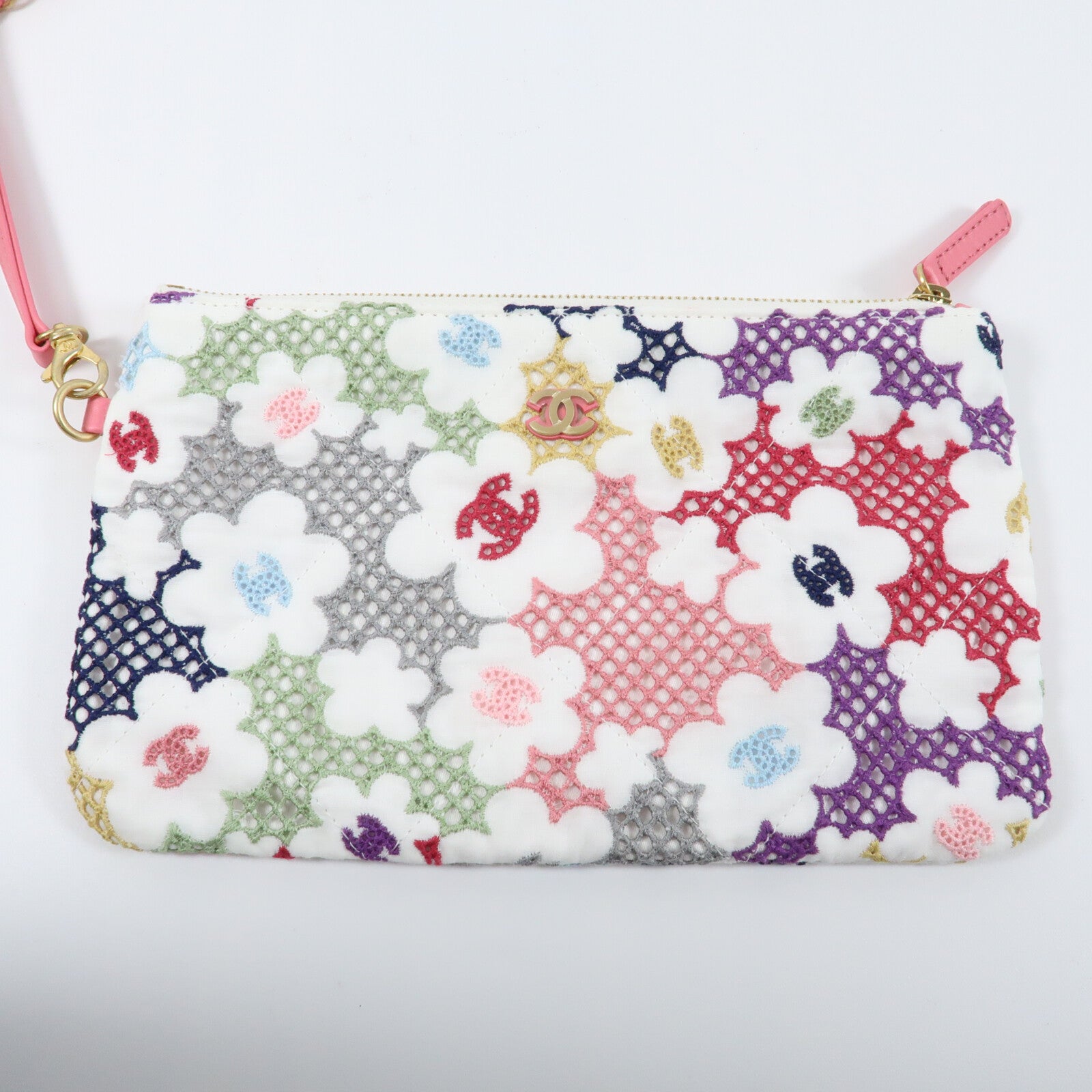 CHANEL 棉質Chanel 22 Small金扣鏈帶肩背袋