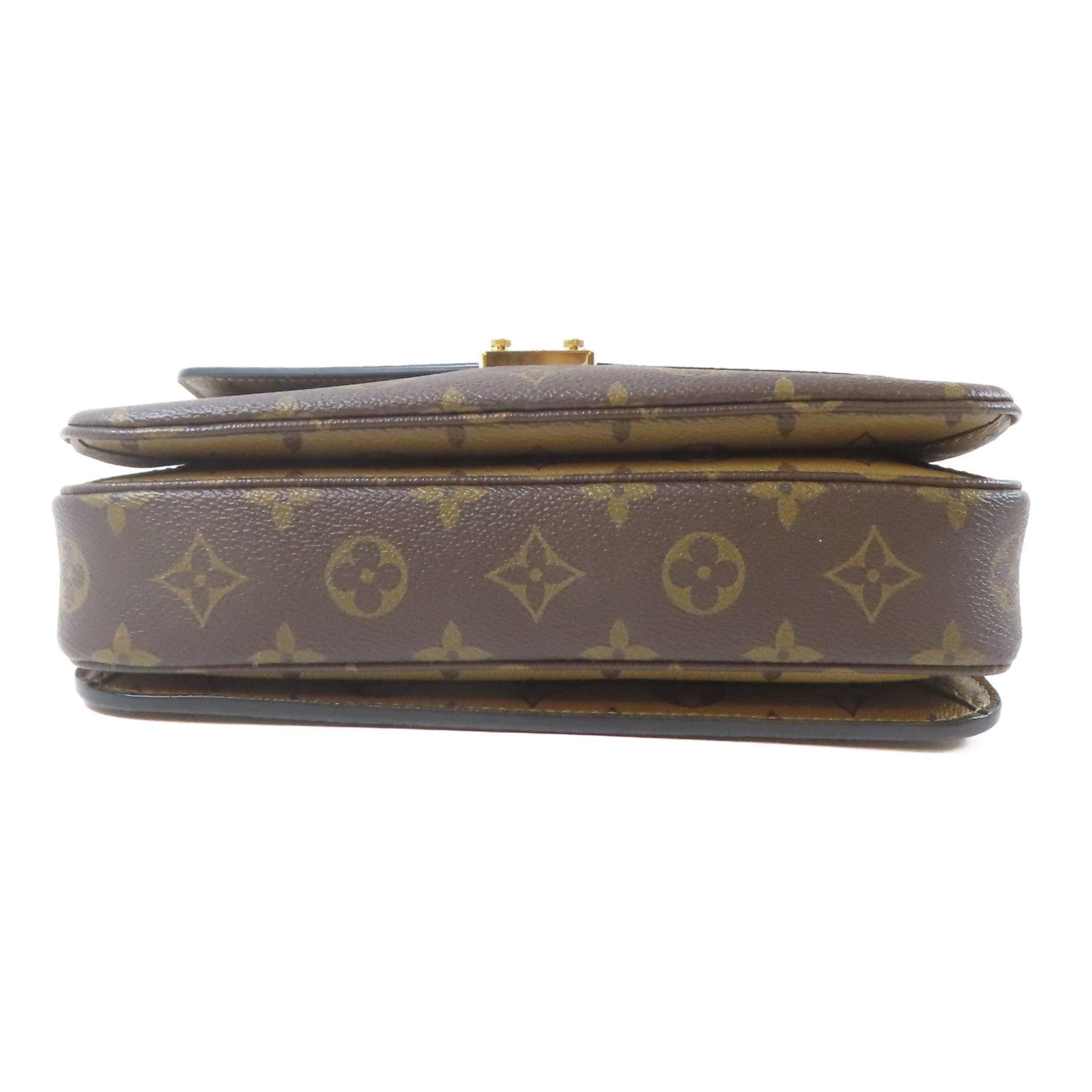 LOUIS VUITTON 【激減優惠】Monogram Reverse Pochette Métis金扣手挽肩背兩用袋啡色