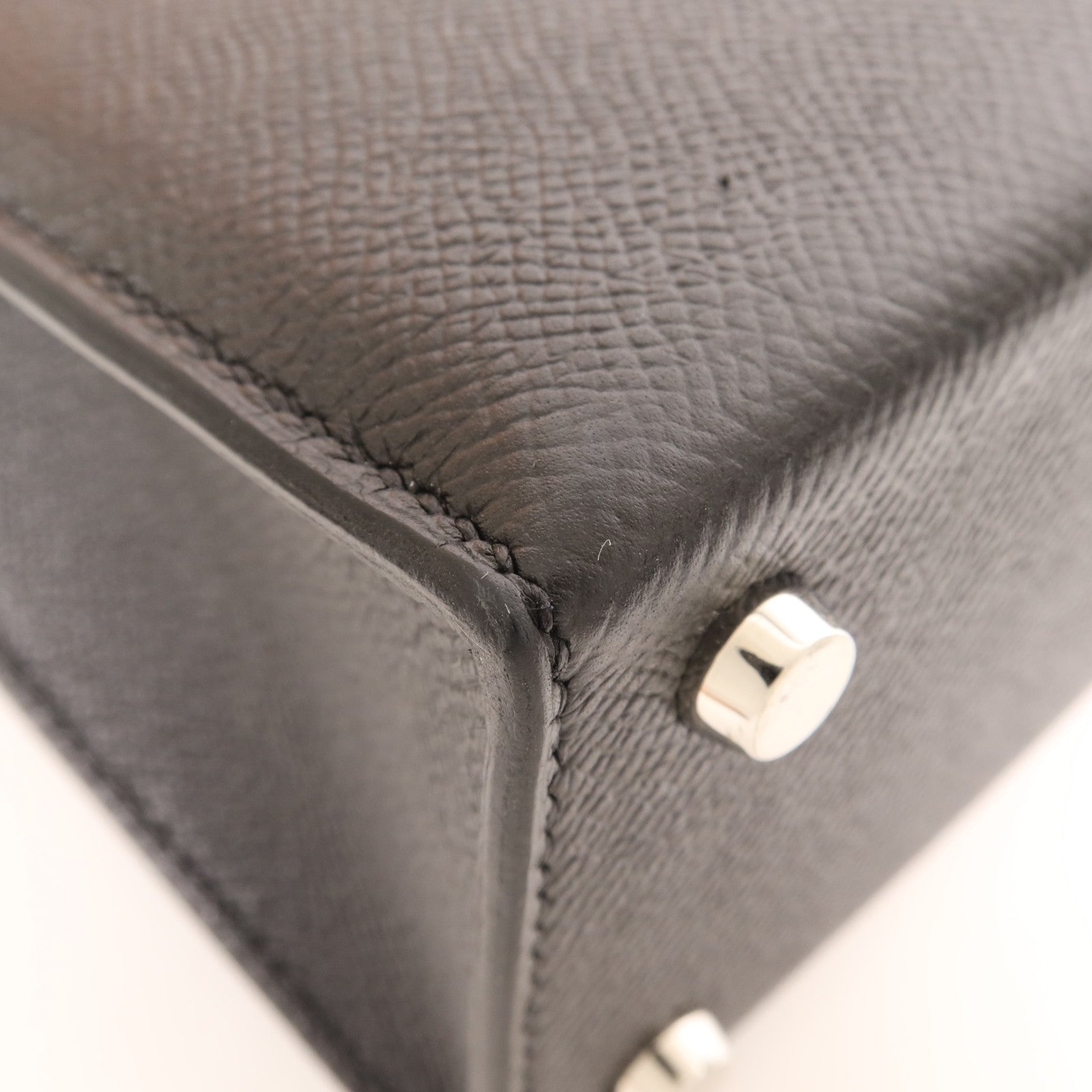 HERMES Epsom皮革Verrou 23銀扣肩背袋Noir
