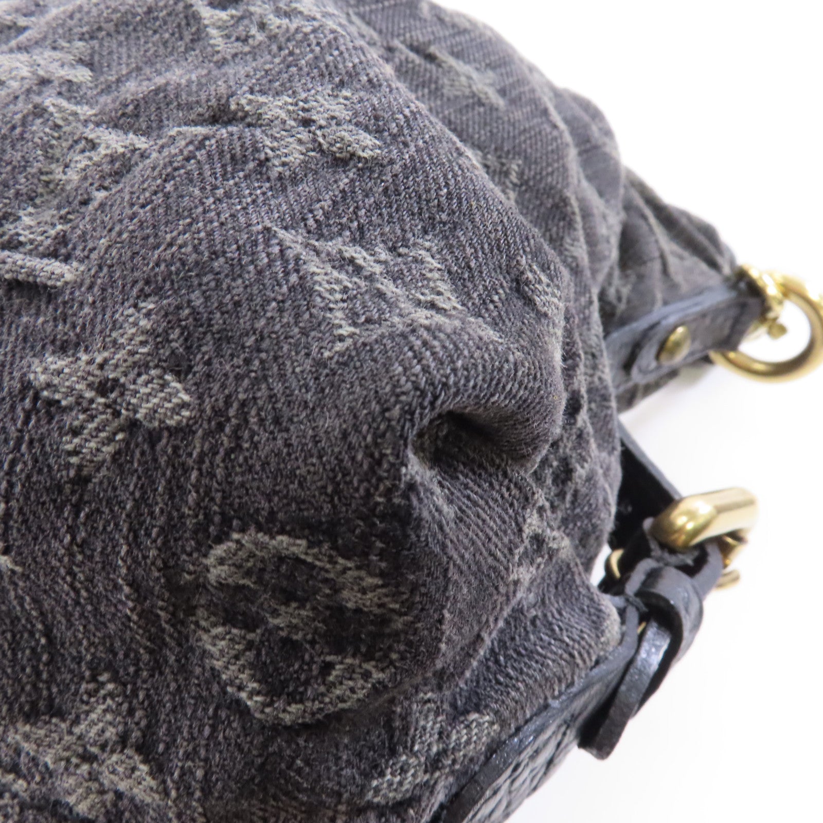 LOUIS VUITTON Monogram Denim Neo Cabby MM金扣手挽肩背兩用袋黑色