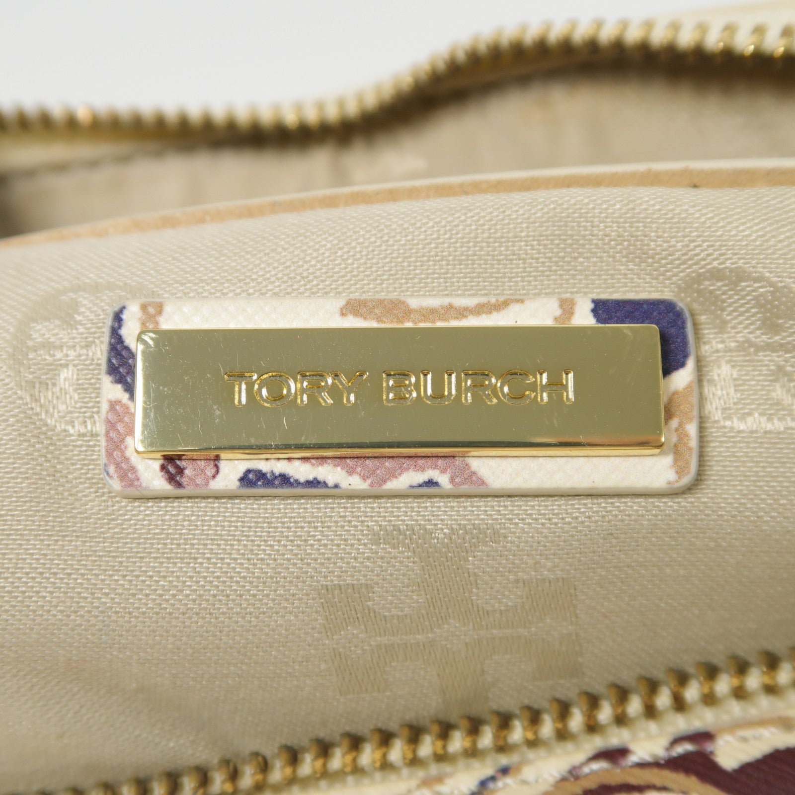 Tory Burch 塗層帆布Shoulder Bag金扣手挽肩背兩用袋