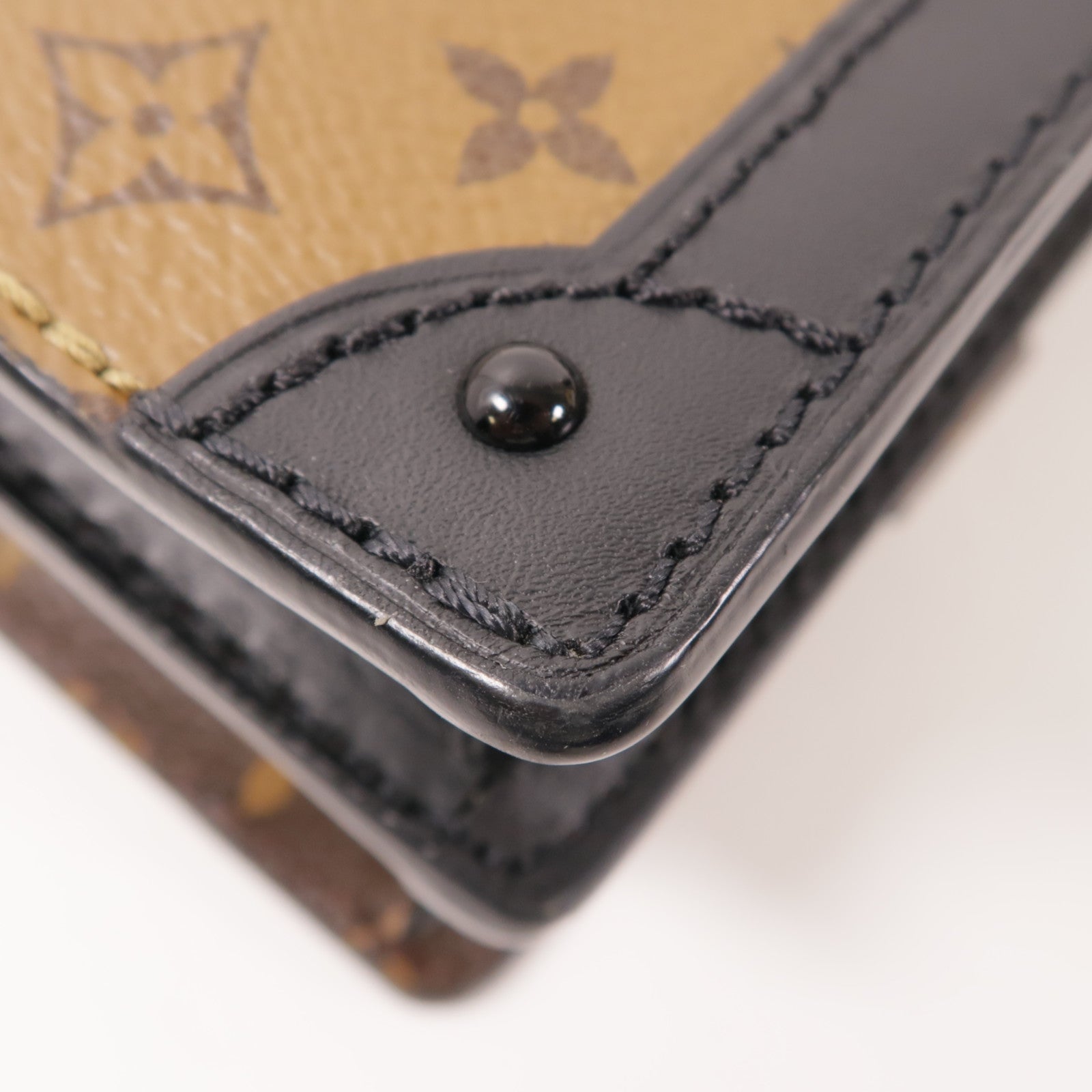 LOUIS VUITTON LV GHW Trunk Clutch Shoulder Bag M43596 Monogram Reverse Brown