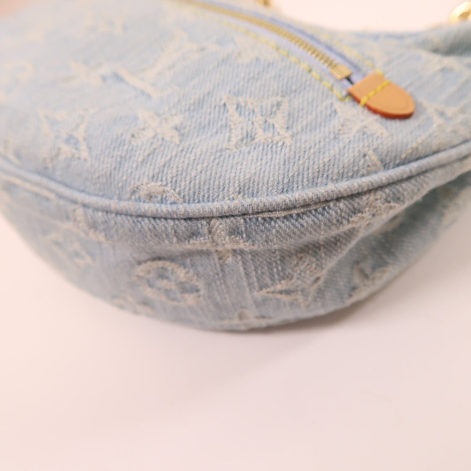 LOUIS VUITTON LV GHW Denim Loop Shoulder Bag M24846 Denim Blue