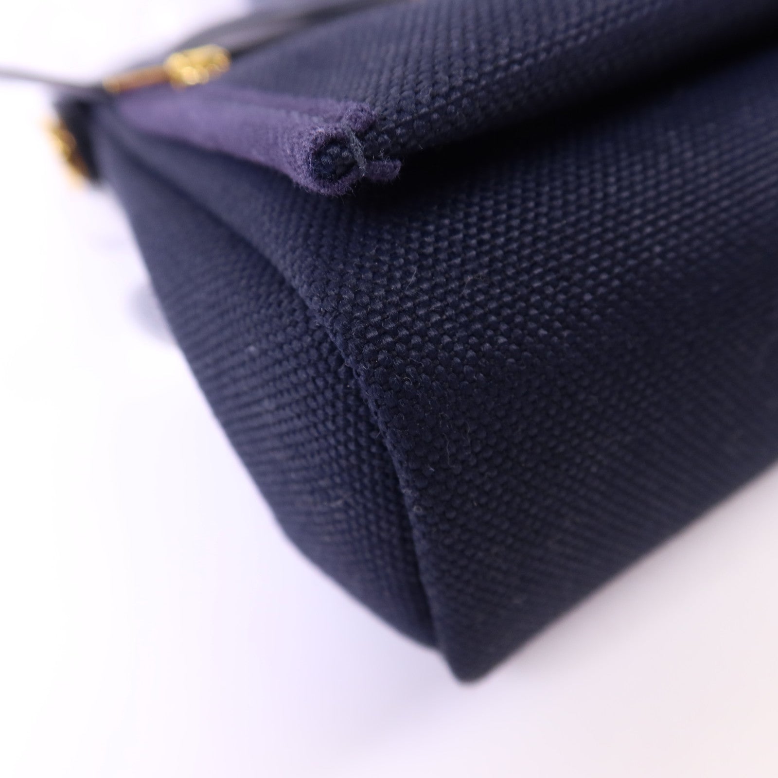 HERMES Toile H帆布Mini Herbag金扣肩背袋Bleu Indigo