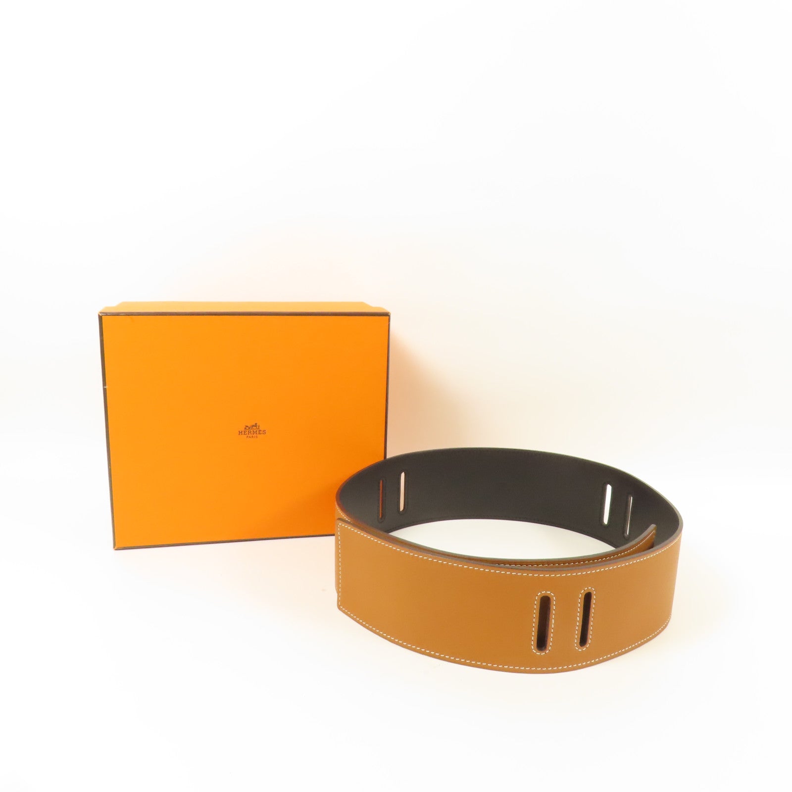 HERMES 【激減優惠】Swift皮革Belt皮帶Gold