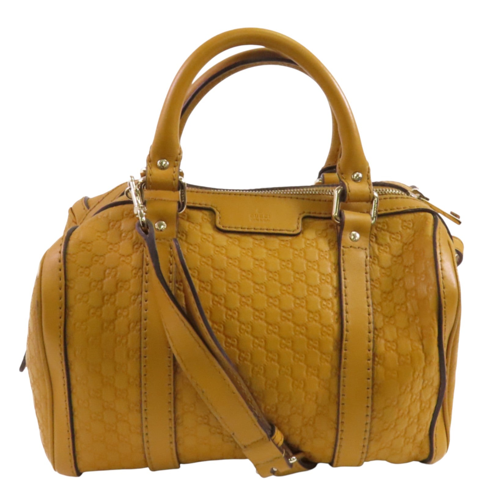 GUCCI 牛皮皮革Boston Bag金扣手挽肩背兩用袋