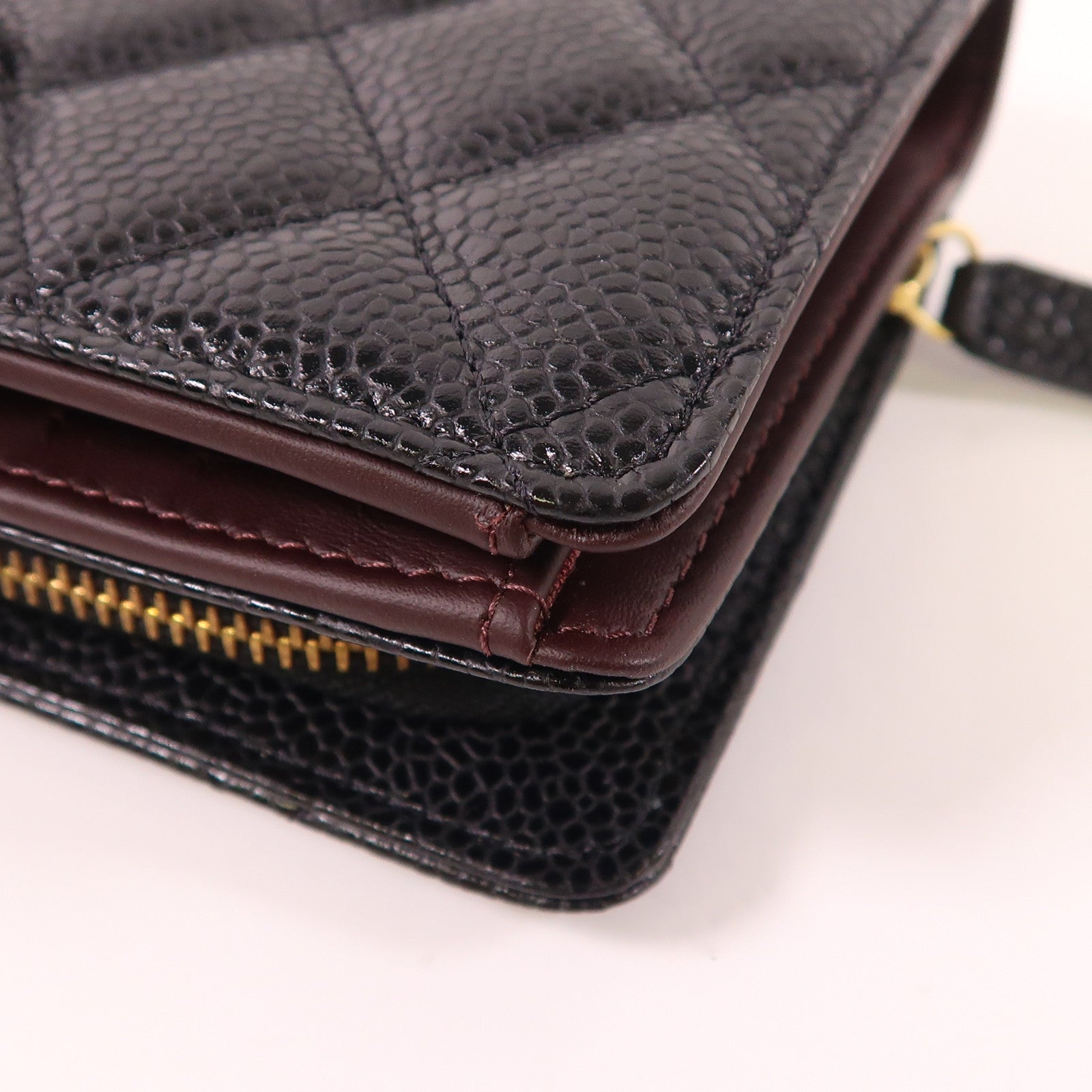 CHANEL 牛皮皮革Fold Wallet金扣錢包