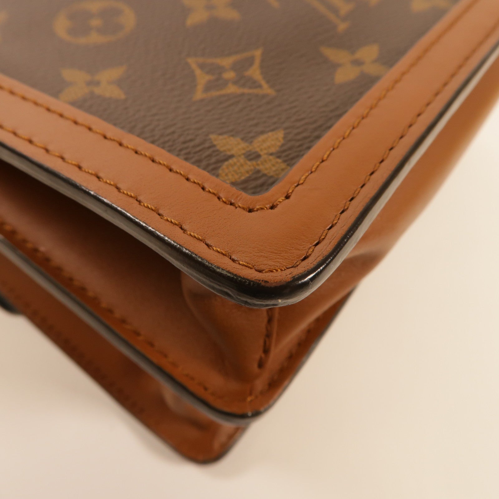 LOUIS VUITTON 【激減優惠】Monogram/Monogram Reverse Dauphine MM金扣手挽肩背兩用袋棕色
