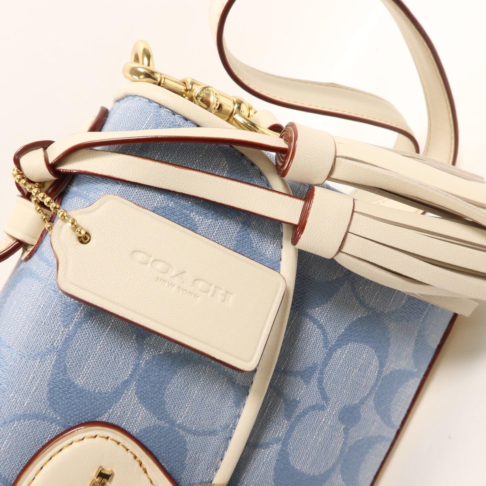 COACH 牛仔布Kleo Top Handle Bag手挽肩背兩用袋