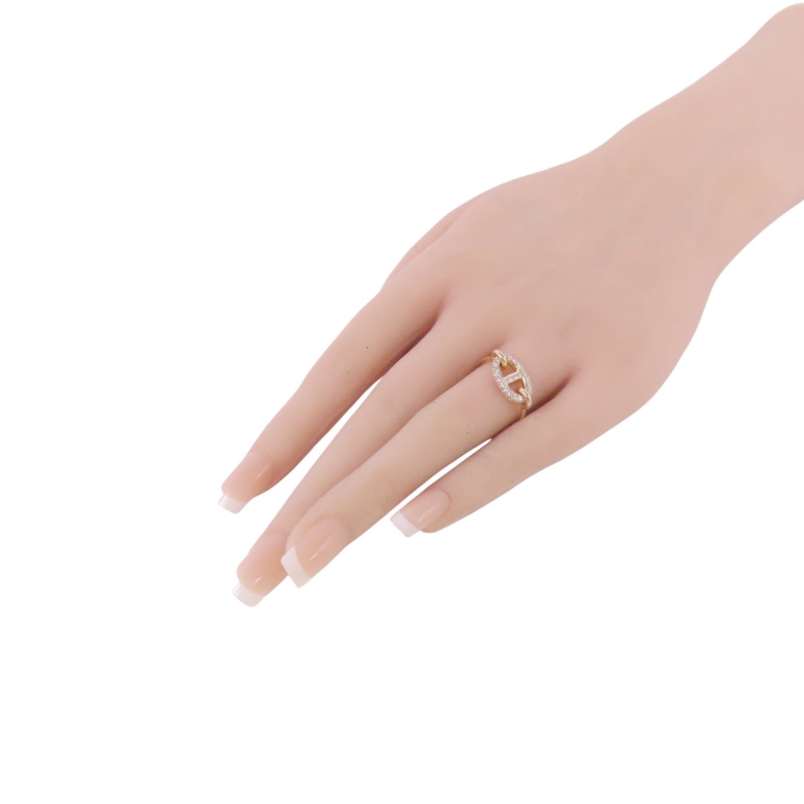 HERMES 18K玫瑰金Farandole Diamond Ring鑽石戒指#54/US#6.75