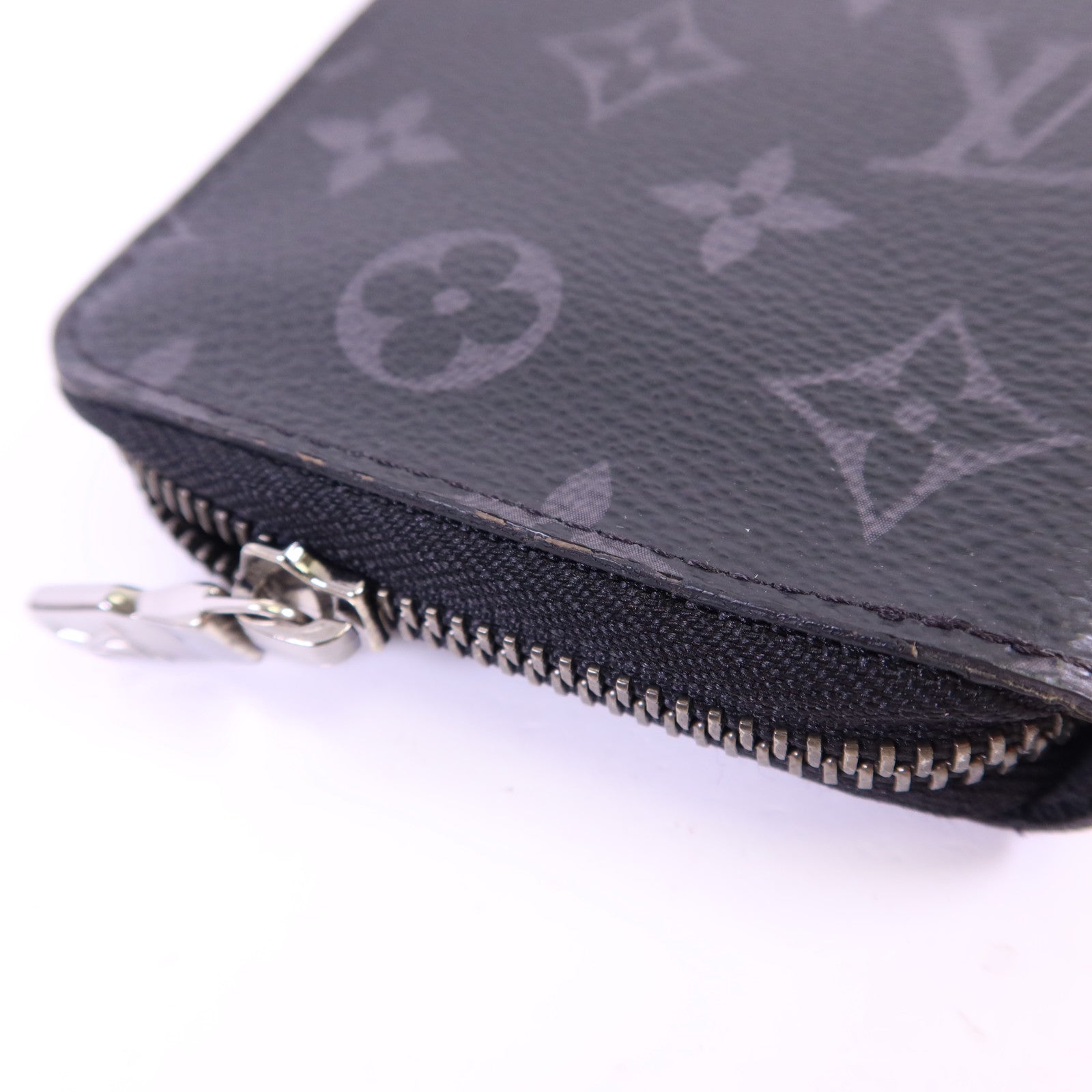 LOUIS VUITTON Monogram EclipseZippy Vertical Wallet銀扣長錢包