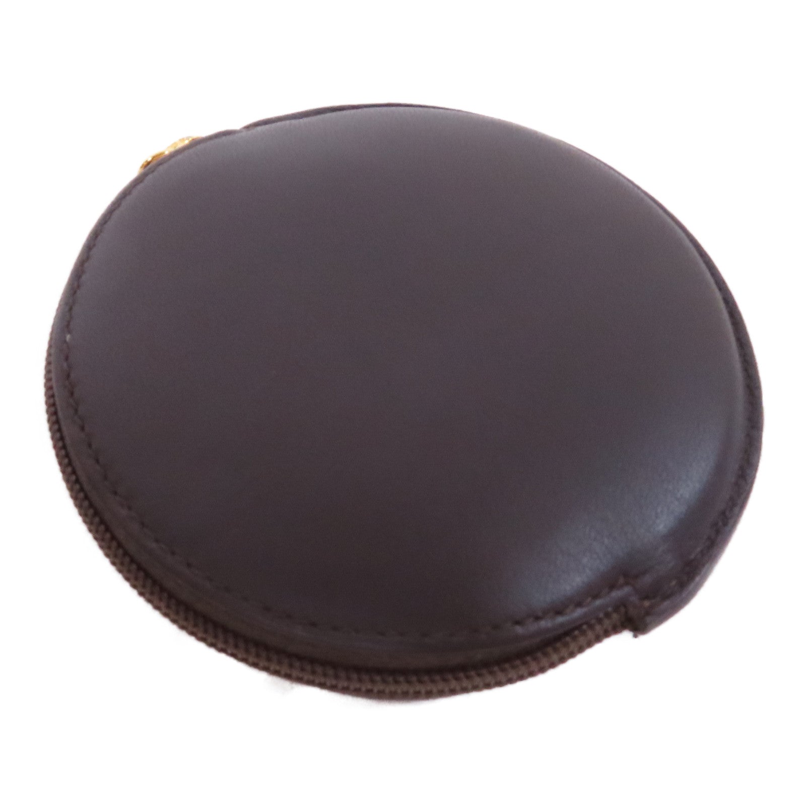 LOEWE 牛皮皮革Coin Case金扣零錢包啡色