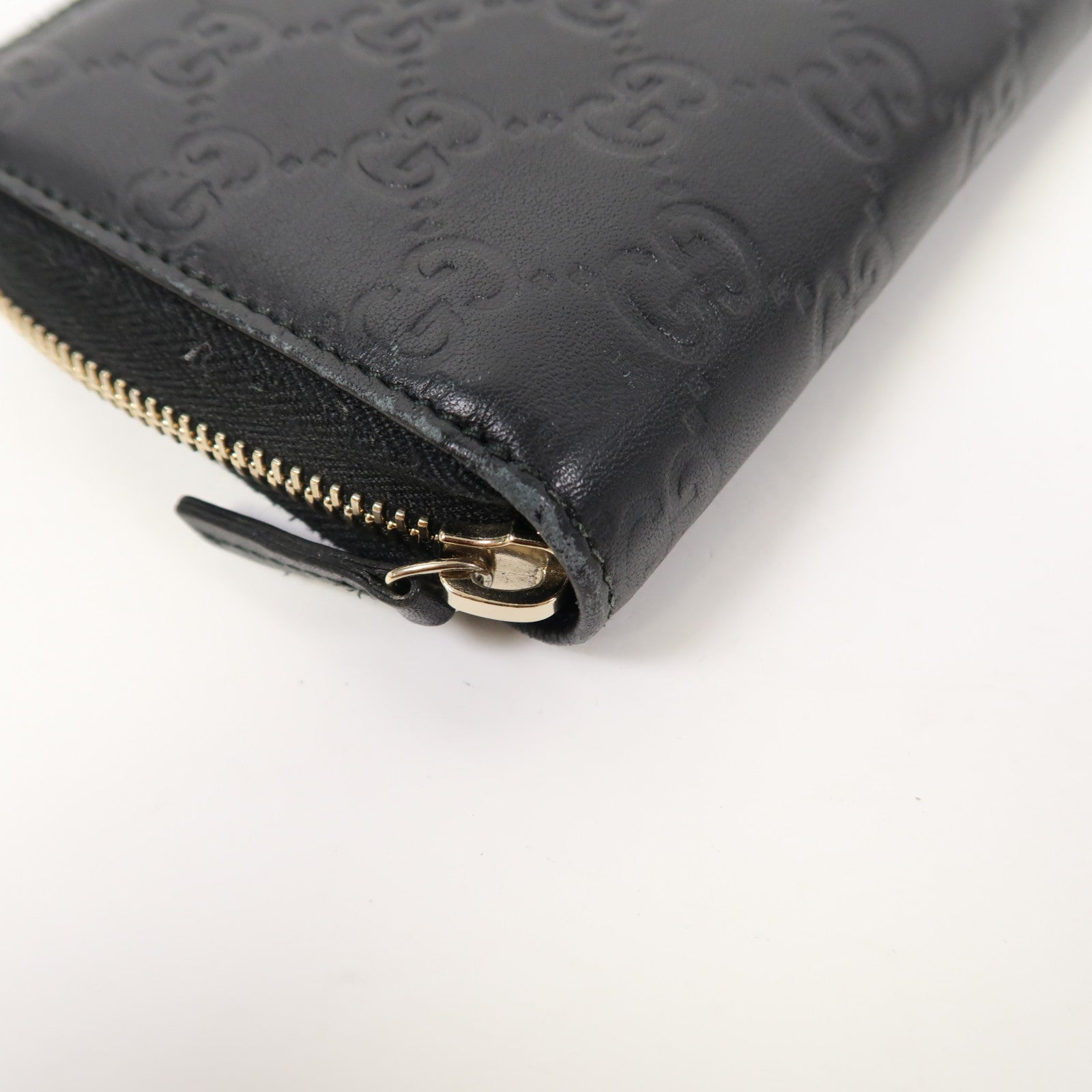 GUCCI 【激減優惠】牛皮皮革Wallet金扣錢包黑色