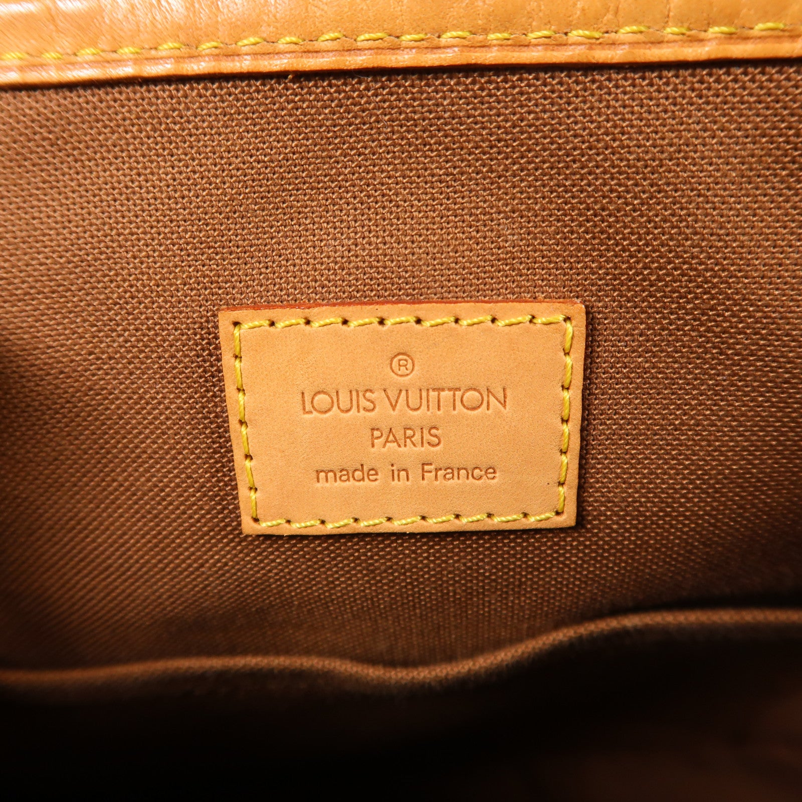 LOUIS VUITTON Monogram Batignolles金扣手挽袋棕色