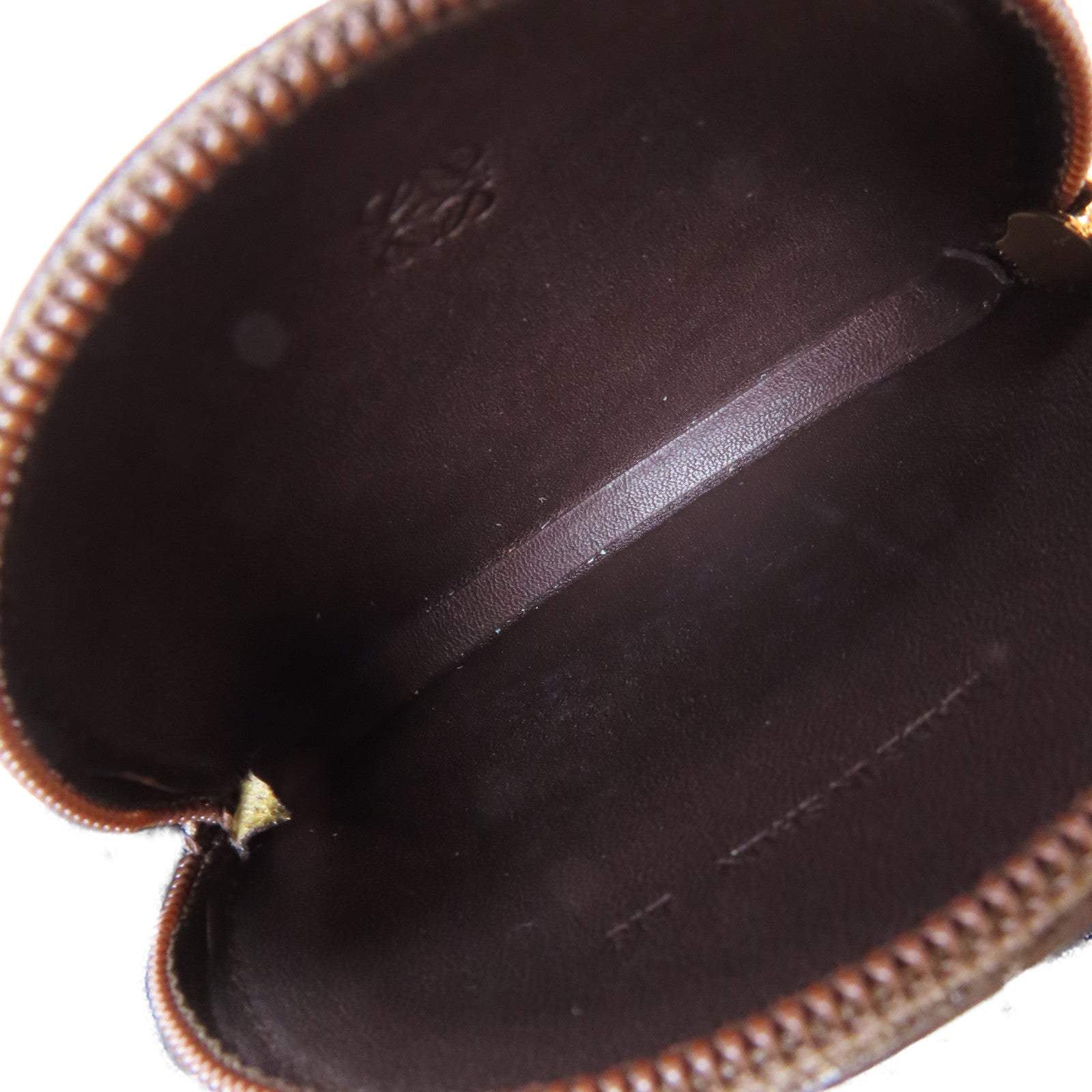 LOEWE 牛皮皮革Coin Case金扣零錢包啡色