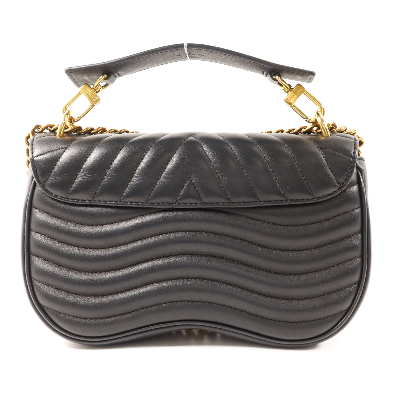 LOUIS VUITTON 牛皮皮革New Wave MM金扣鏈帶手挽肩背兩用袋