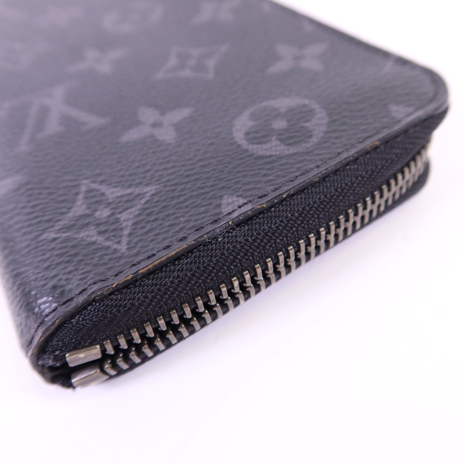 LOUIS VUITTON Monogram EclipseZippy Vertical Wallet銀扣長錢包