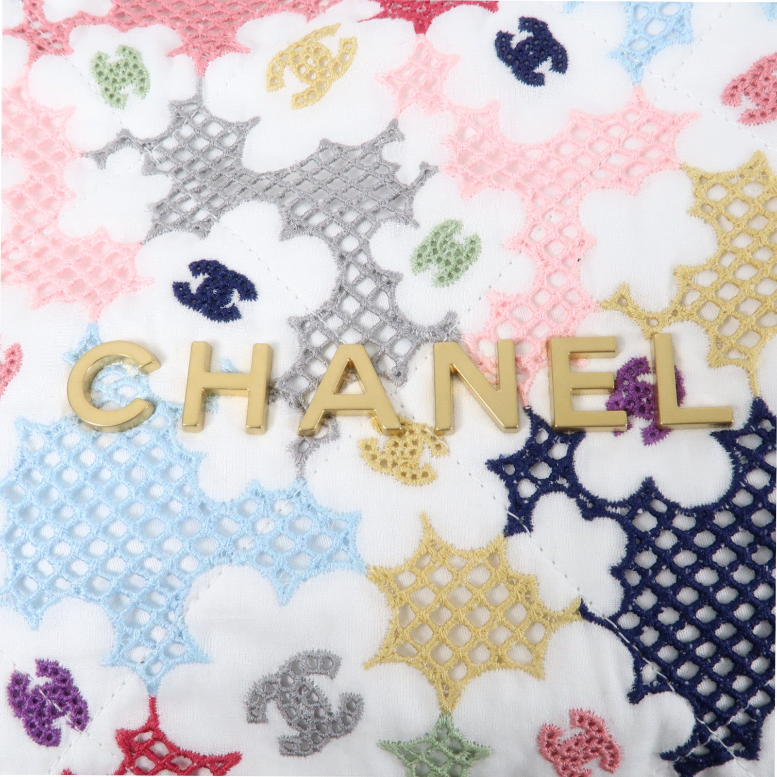 CHANEL 棉質Chanel 22 Small金扣鏈帶肩背袋