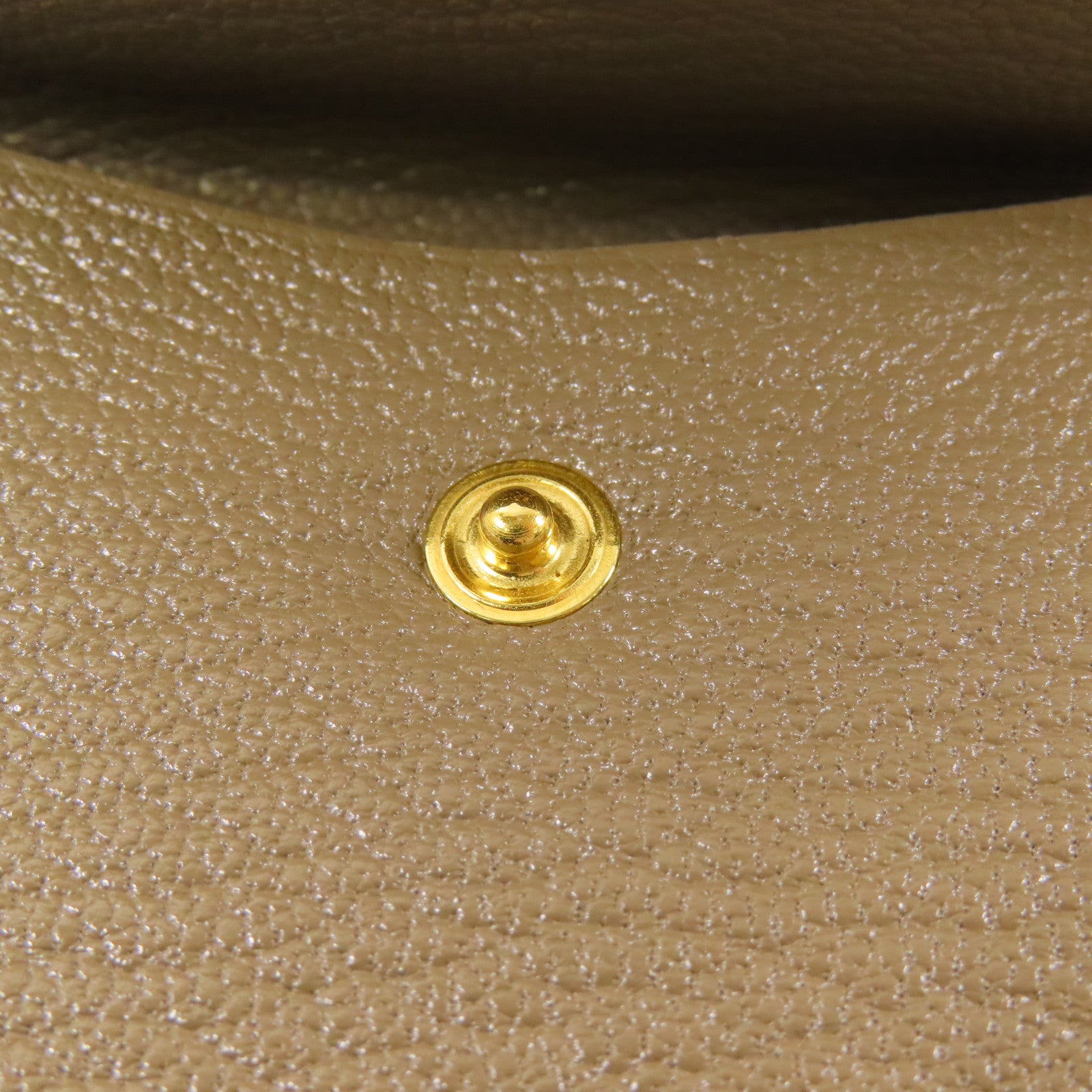 HERMES Chevre皮革Bearn Mini Wallet金扣錢包Etoupe