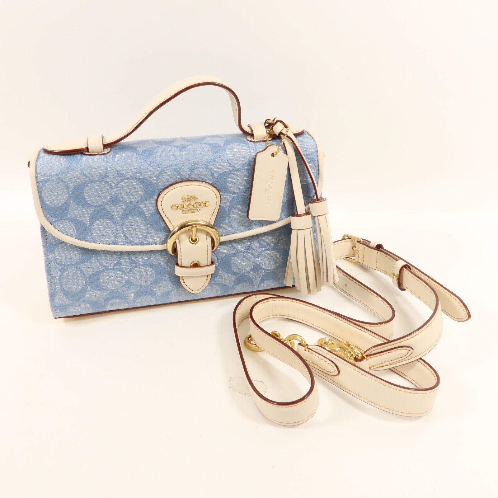 COACH 牛仔布Kleo Top Handle Bag手挽肩背兩用袋