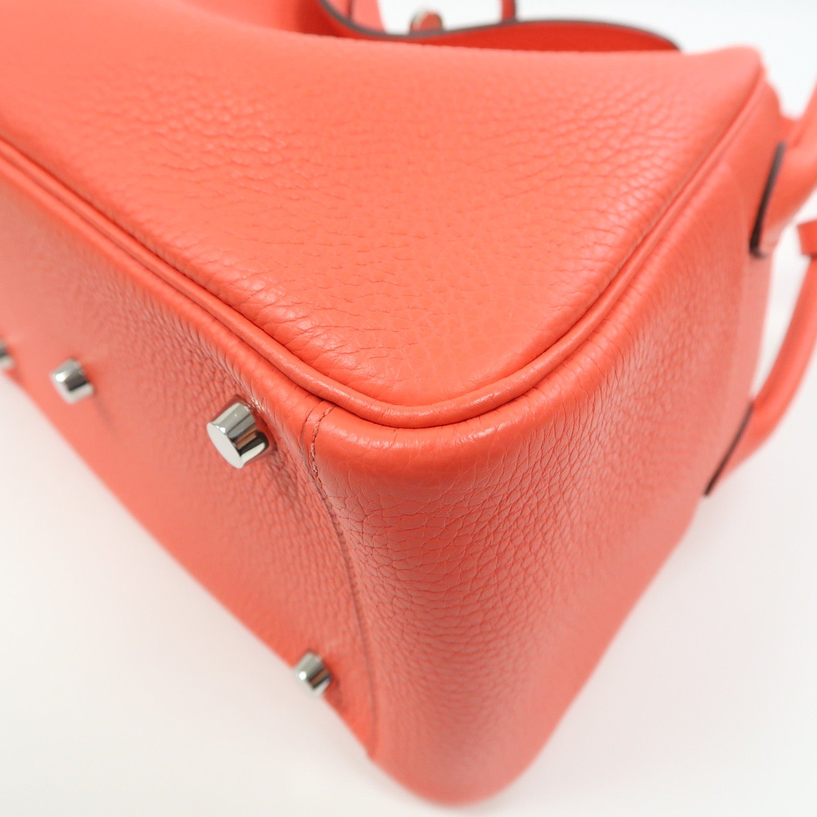 HERMES SHW Lindy 26 2 Way Shoulder Bag Handbag Clemence Leather Rouge Pivoine