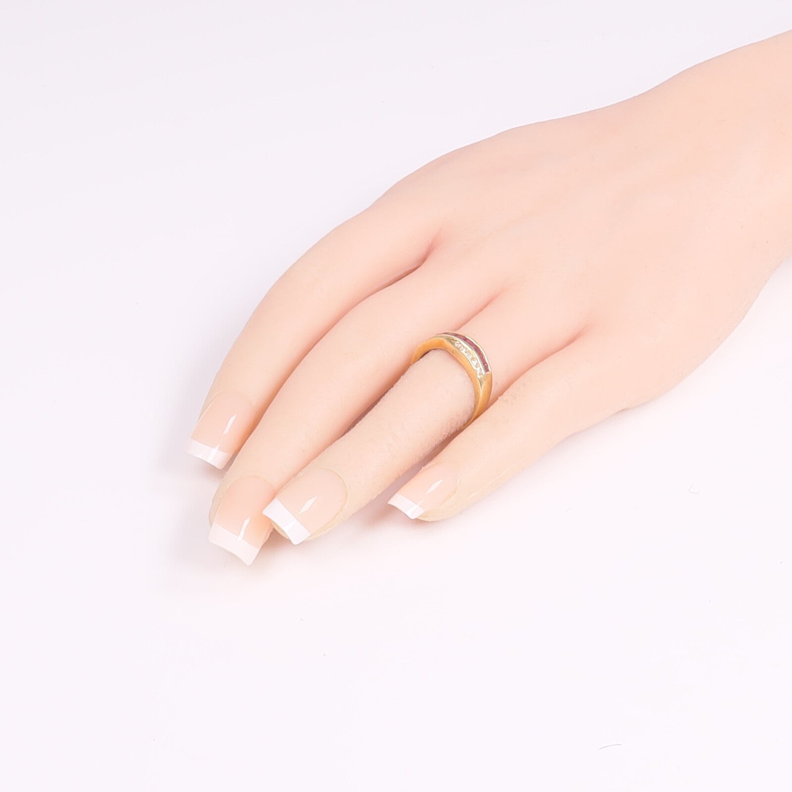 JEWELRY 14K黃金Ruby Diamond Ring紅寶石/鑽石戒指US#6.25
